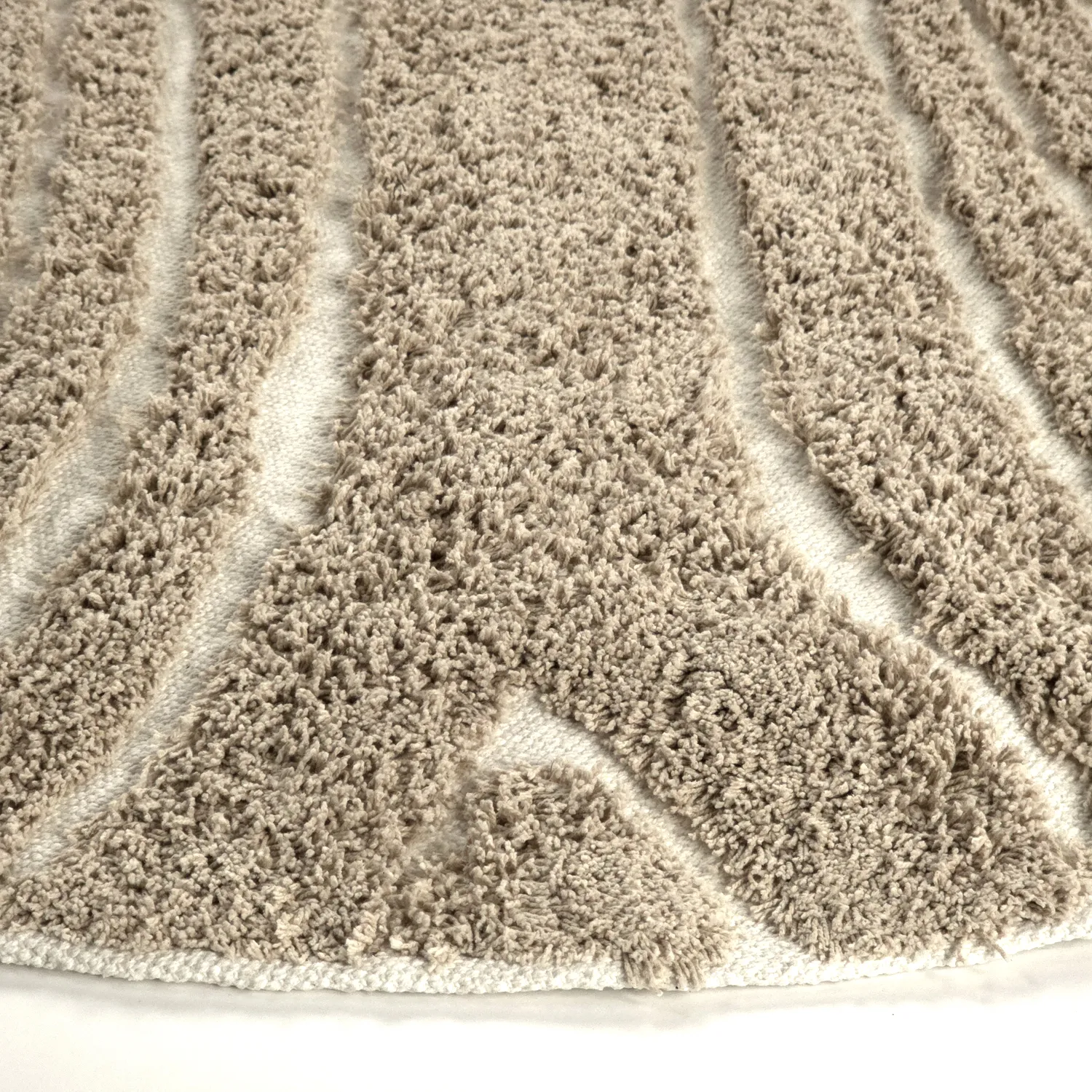Tapis rond - Kindon Natural Cotton Shaggy (bež/bela)