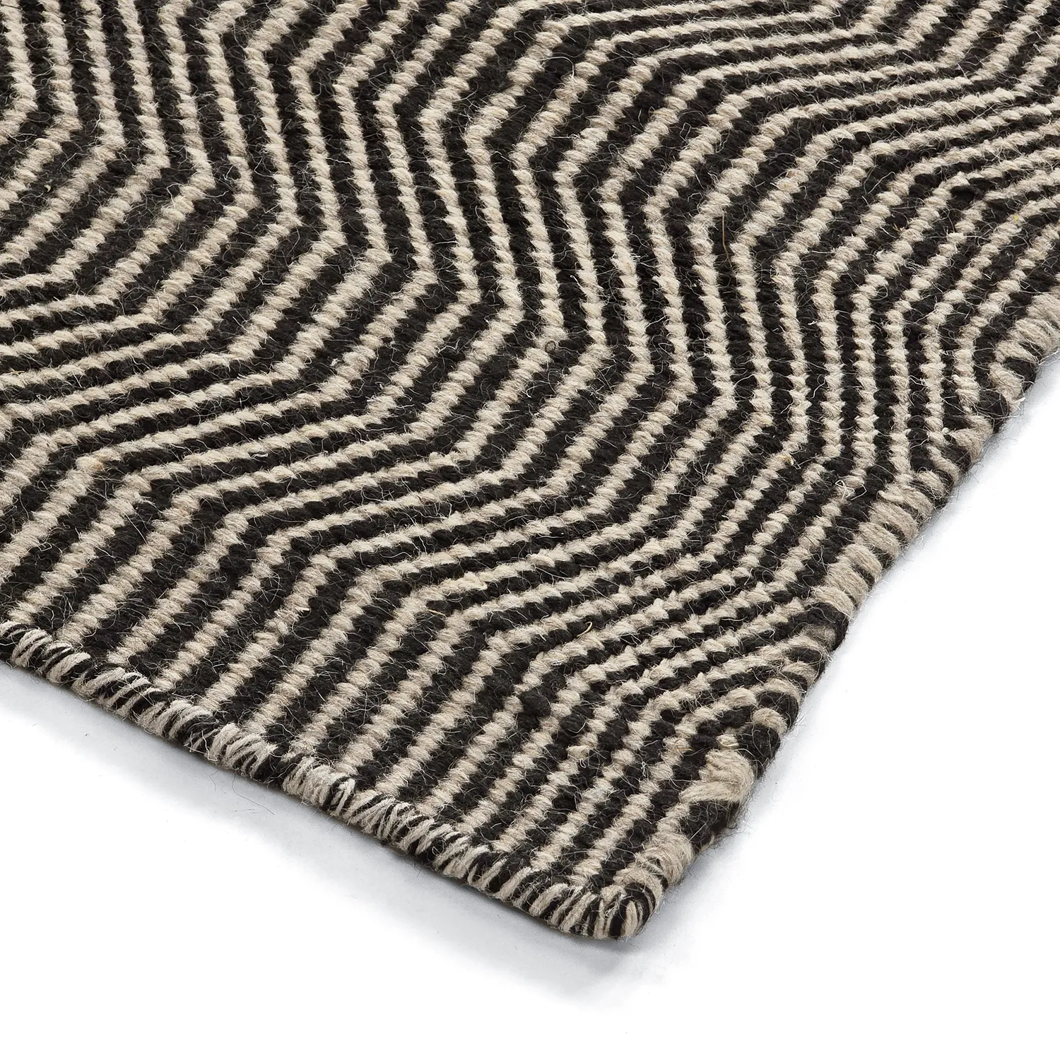 Tapis de laine - Larkana (beige/noir)