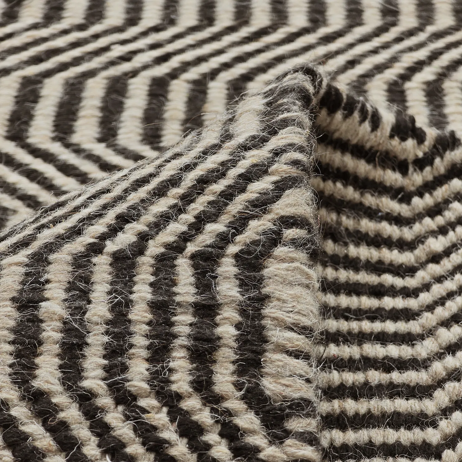 Tapis de laine - Larkana (beige/noir)