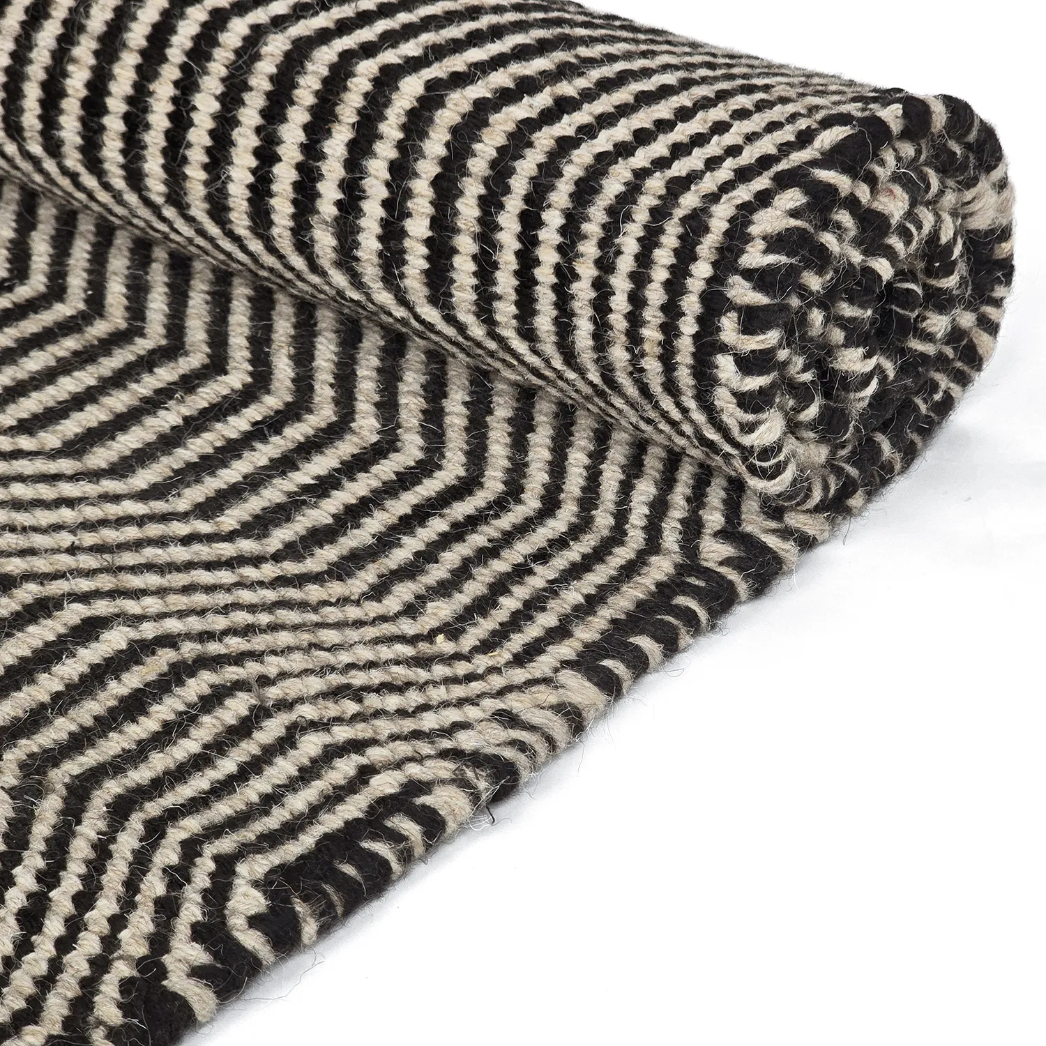 Tapis de laine - Larkana (beige/noir)