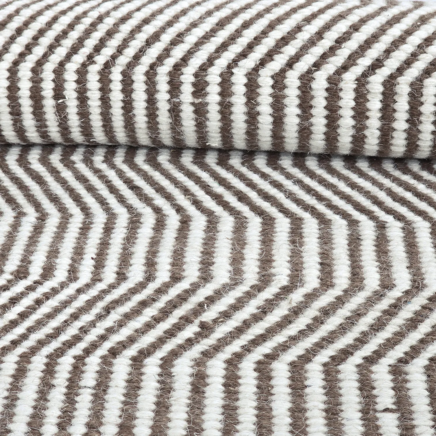 Tapis de laine - Larkana (marron/blanc)
