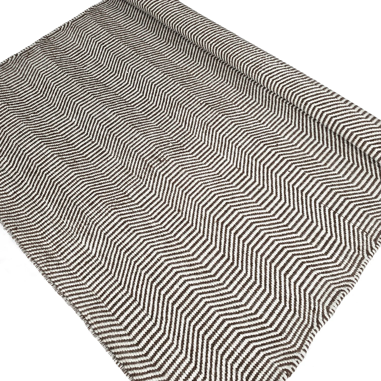 Tapis de laine - Larkana (marron/blanc)
