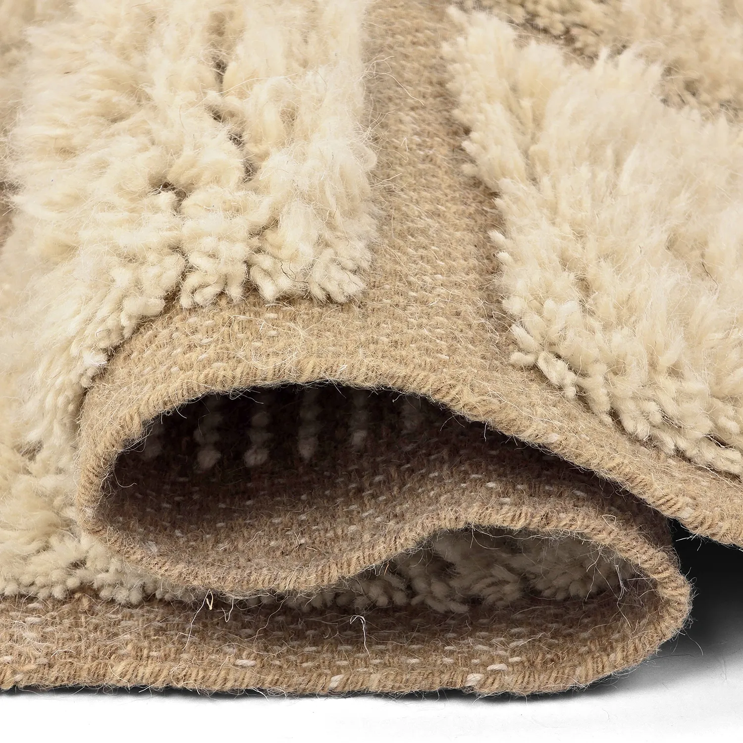 Tapis shaggy - Leknes Hand Woven Wool Shaggy (crème)