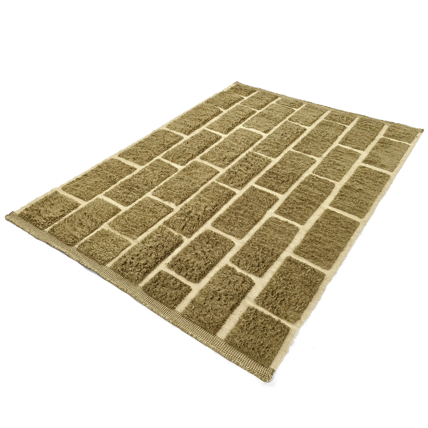 Tapis shaggy - Leknes Hand Woven Wool Shaggy (vert)