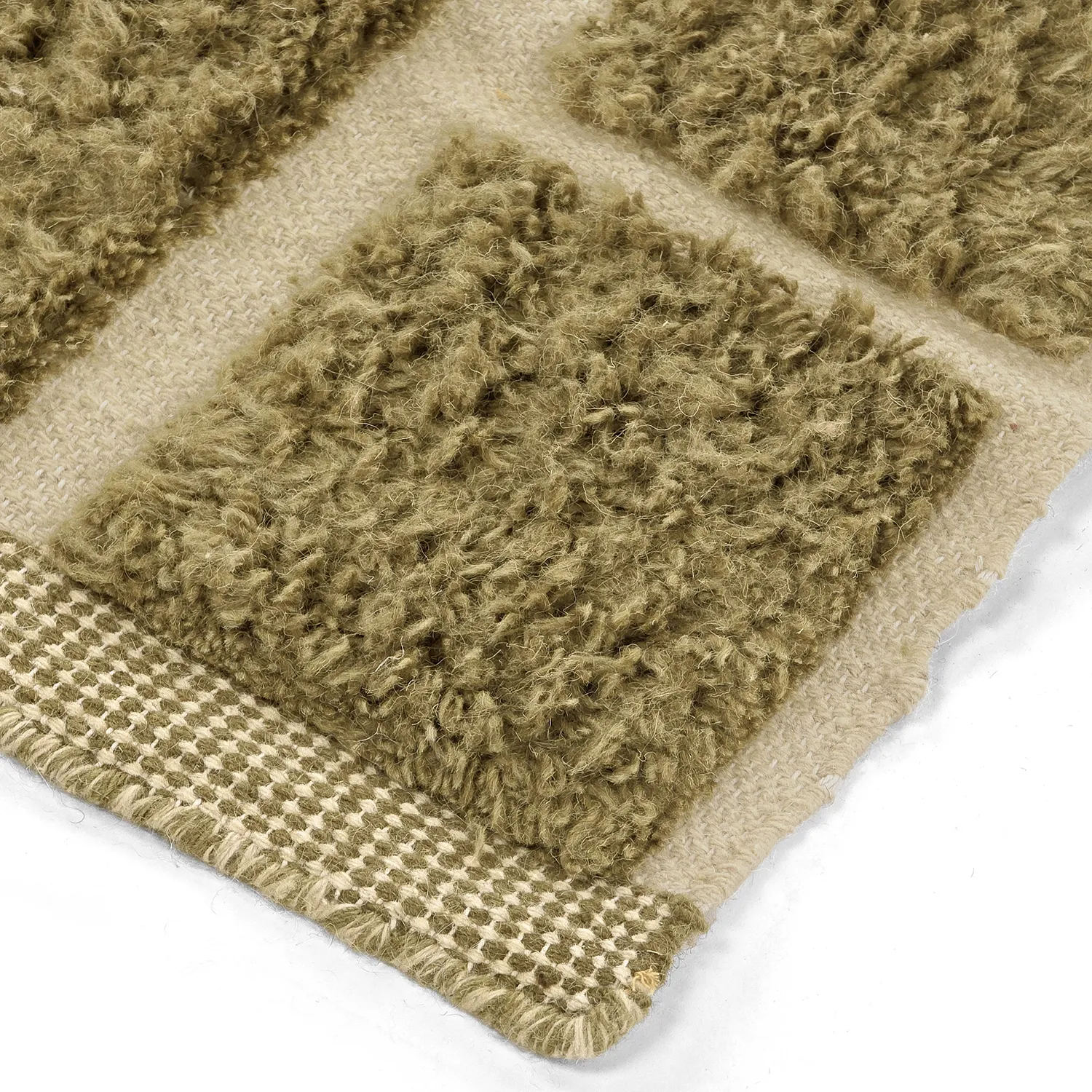 Tapis shaggy - Leknes Hand Woven Wool Shaggy (vert)