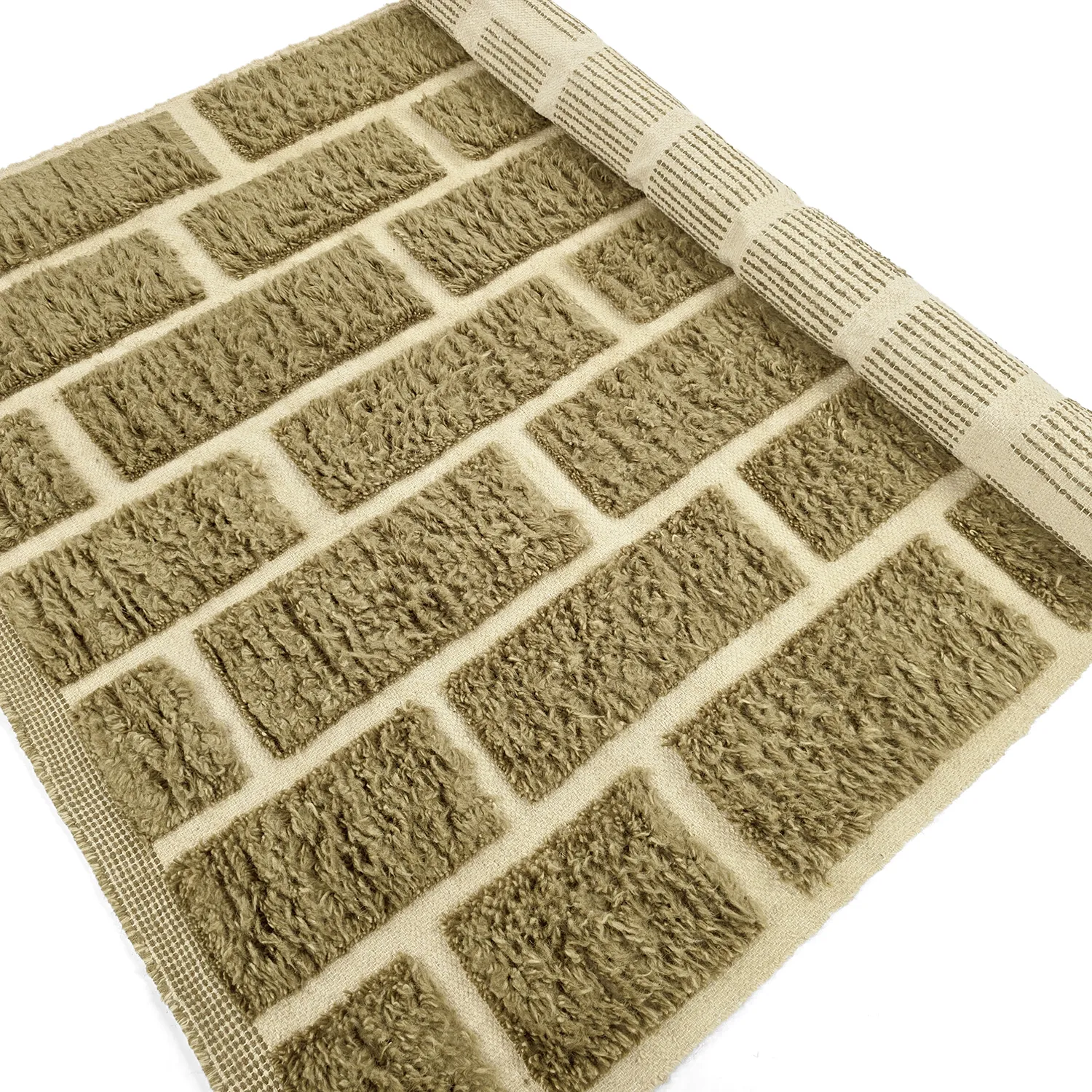 Tapis shaggy - Leknes Hand Woven Wool Shaggy (vert)