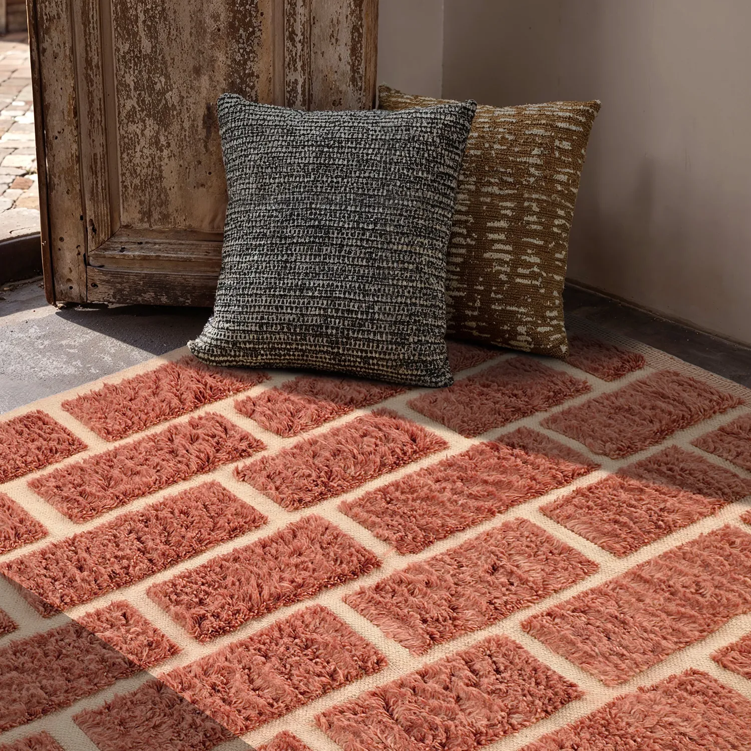 Tapis shaggy - Leknes Hand Woven Wool Shaggy (terre cuite)