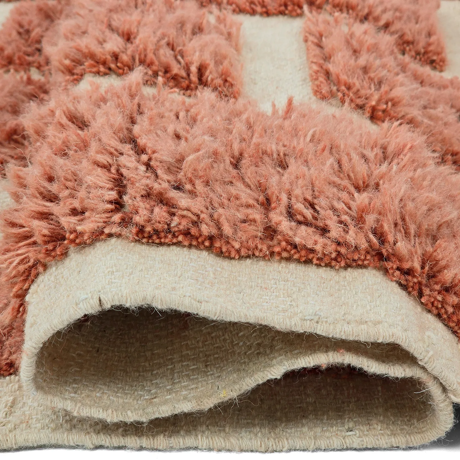 Tapis shaggy - Leknes Hand Woven Wool Shaggy (terre cuite)