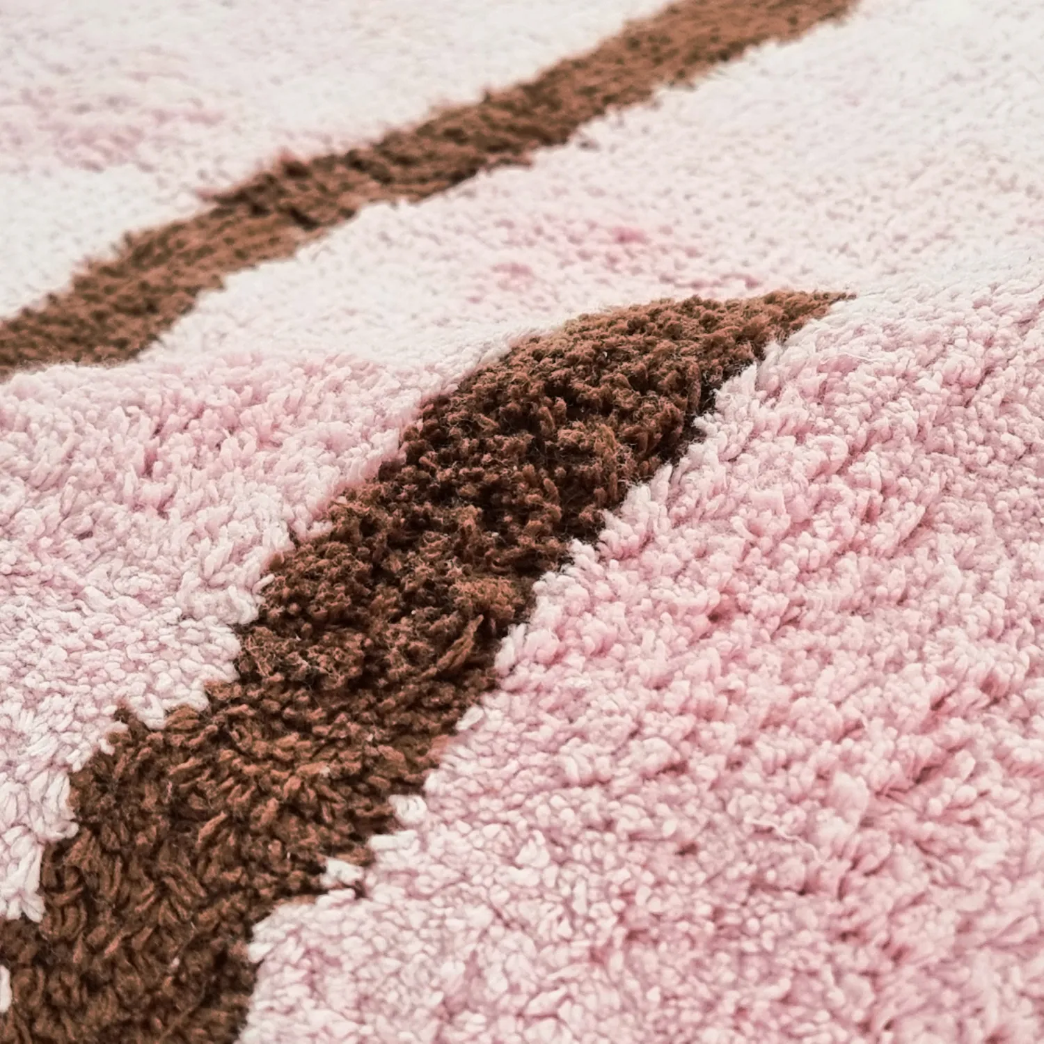 Tapis à poils longs - Leora Natural Cotton Shaggy (rose/marron)