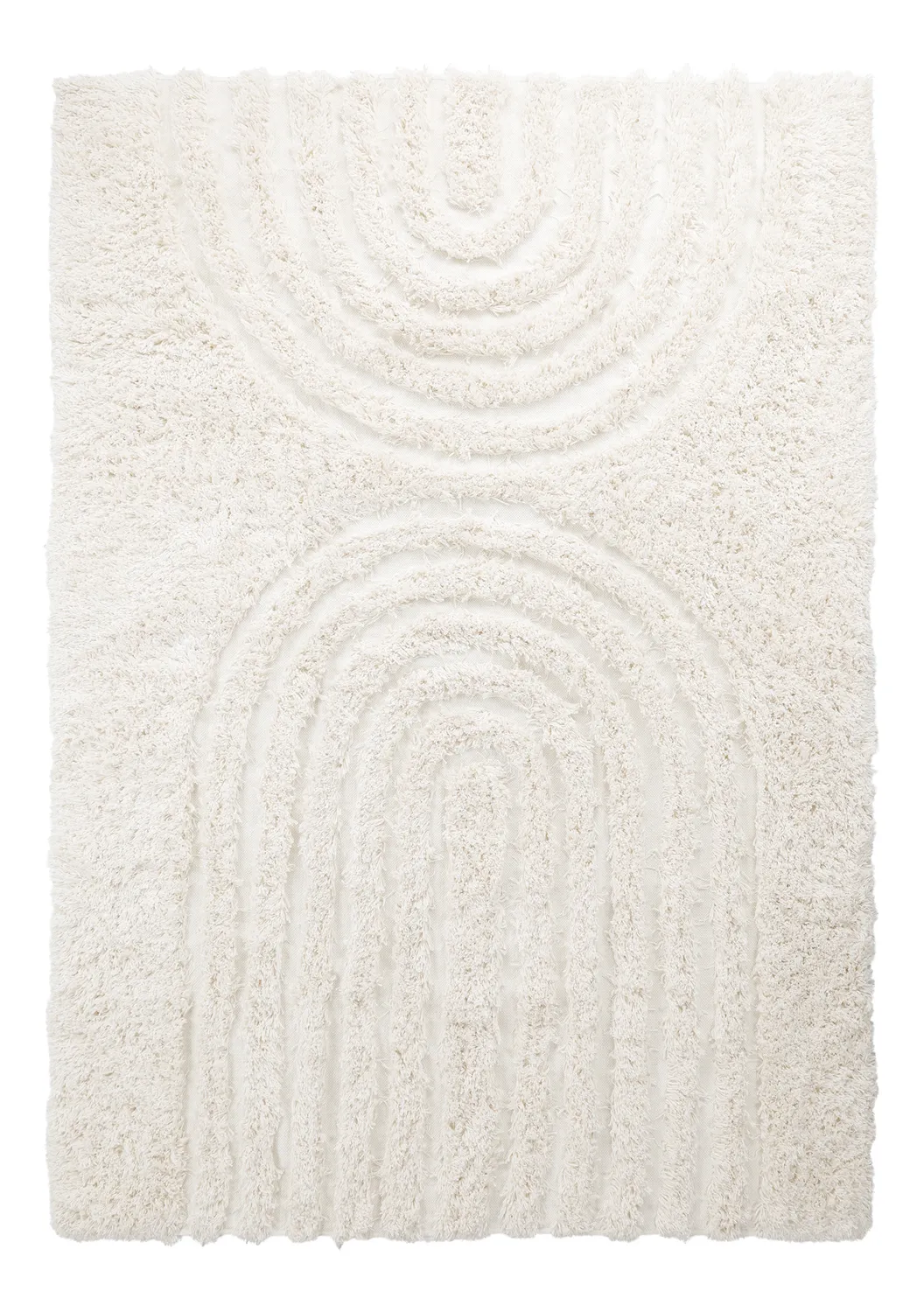 Tapis shaggy - Lindos Natural Cotton Shaggy (blanc)
