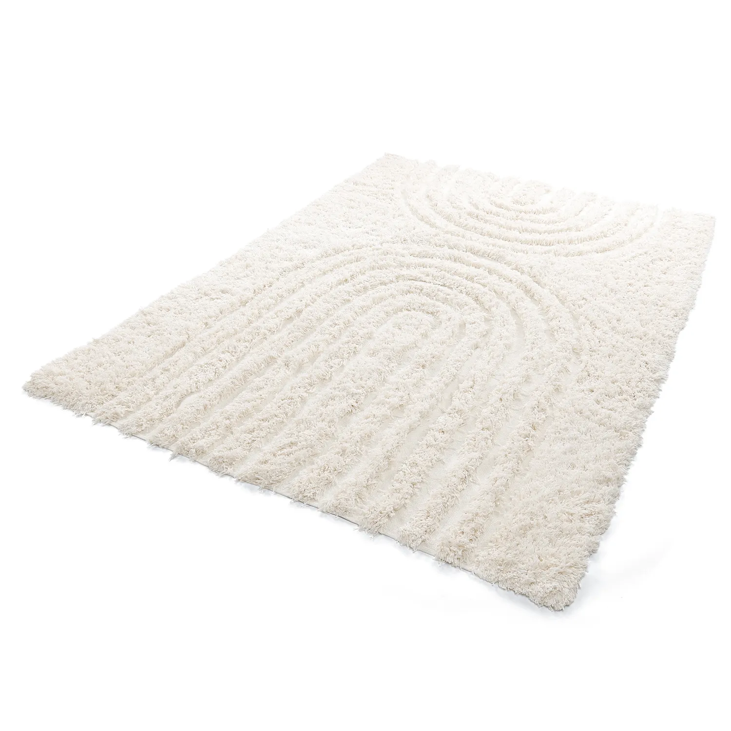 Tapis shaggy - Lindos Natural Cotton Shaggy (blanc)
