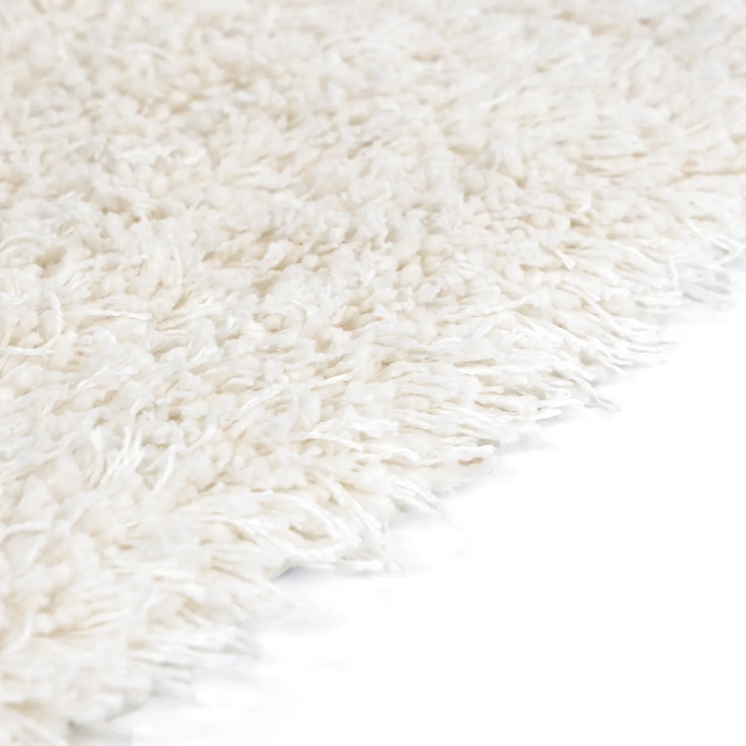 Tapis shaggy - Lindos Natural Cotton Shaggy (blanc)