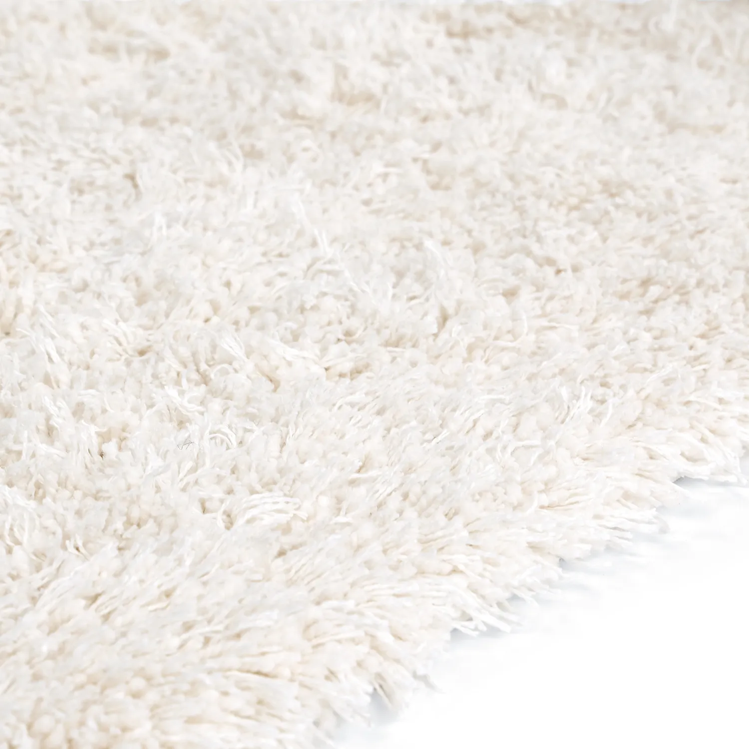 Tapis shaggy - Lindos Natural Cotton Shaggy (blanc)