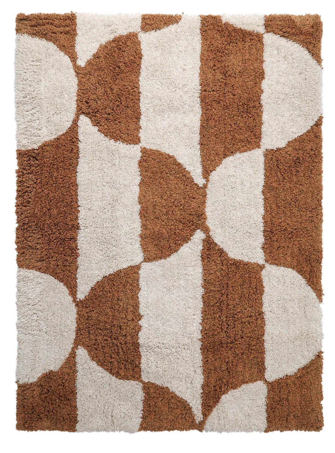 Tapis shaggy - Kalymnos Natural Cotton Shaggy (blanc cassé/ocre)