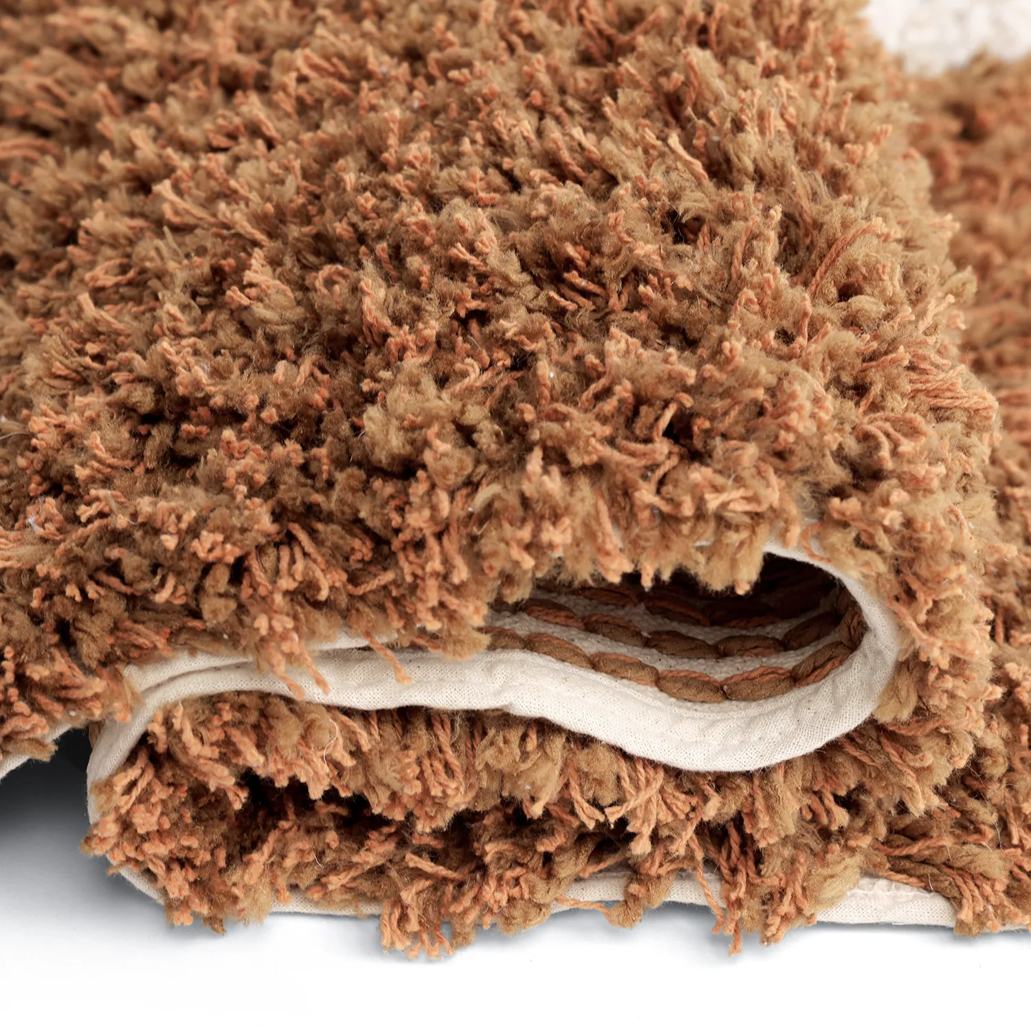 Tapis shaggy - Kalymnos Natural Cotton Shaggy (blanc cassé/ocre)