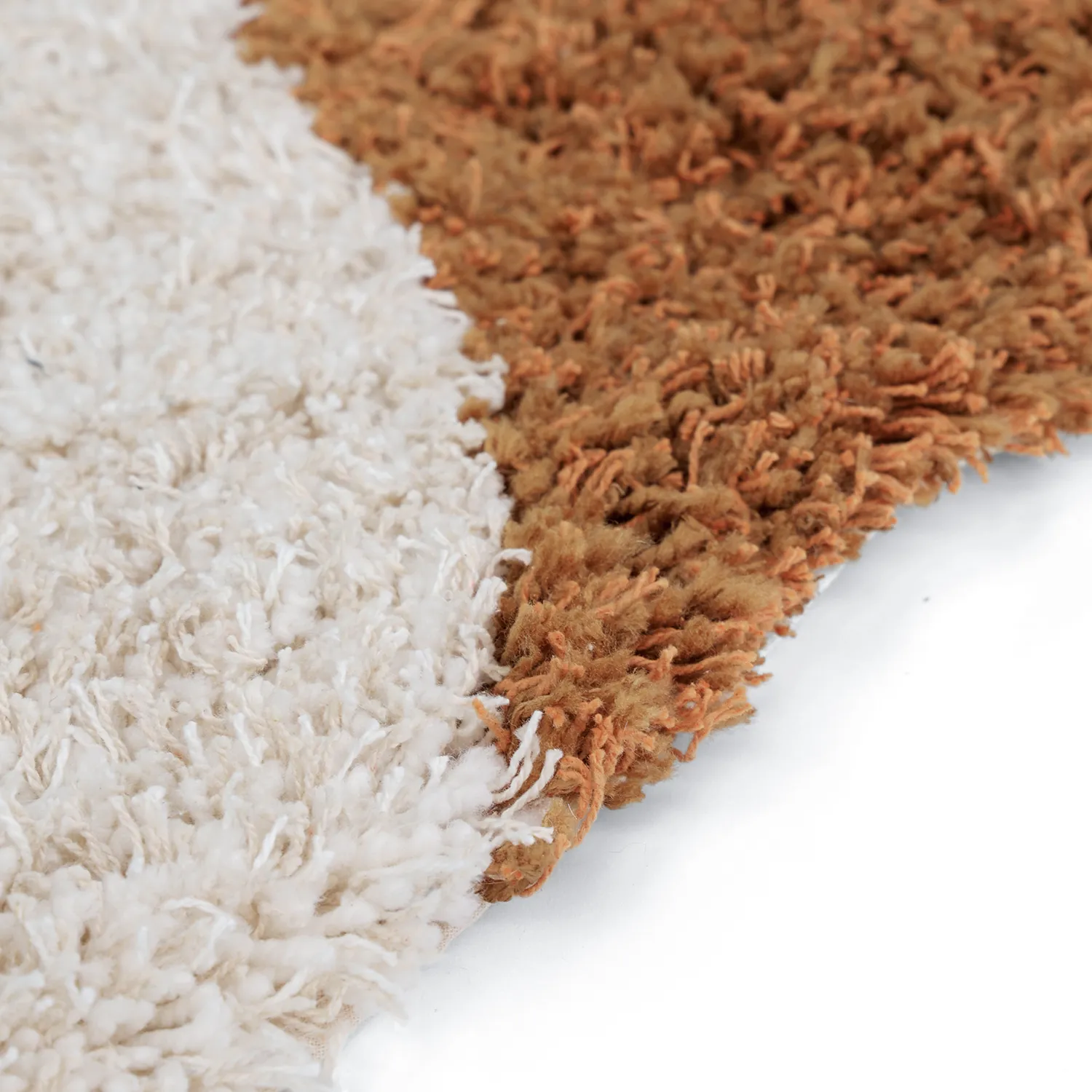 Tapis shaggy - Kalymnos Natural Cotton Shaggy (blanc cassé/ocre)