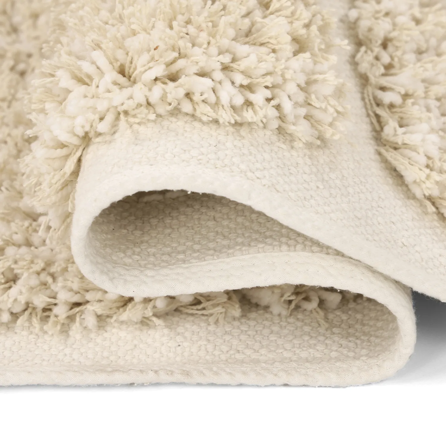 Tapis shaggy - Otranto Natural Cotton Shaggy (blanc cassé)