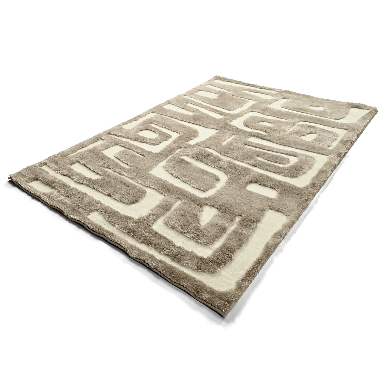 Tapis moelleux - Palmyra (beige/blanc)