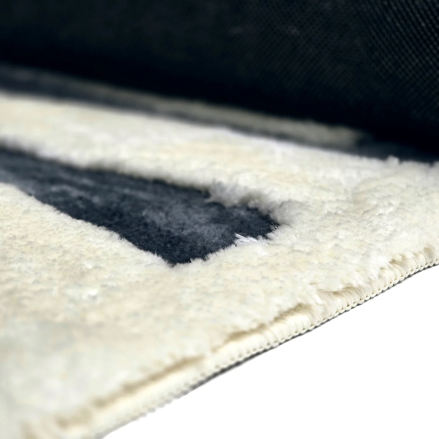 Tapis moelleux - Palmyra (blanc/bleu marine)