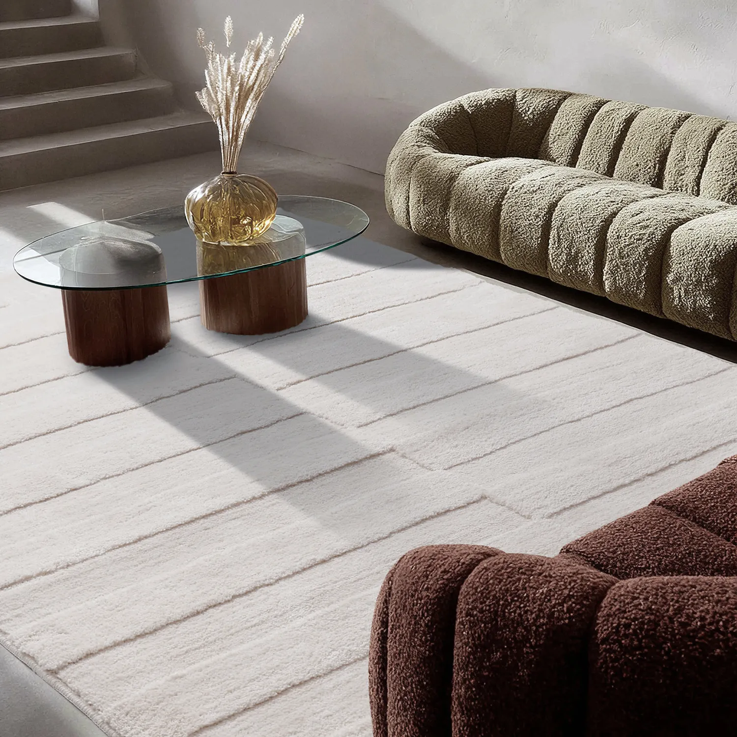 Tapis shaggy - Paxos (crème)