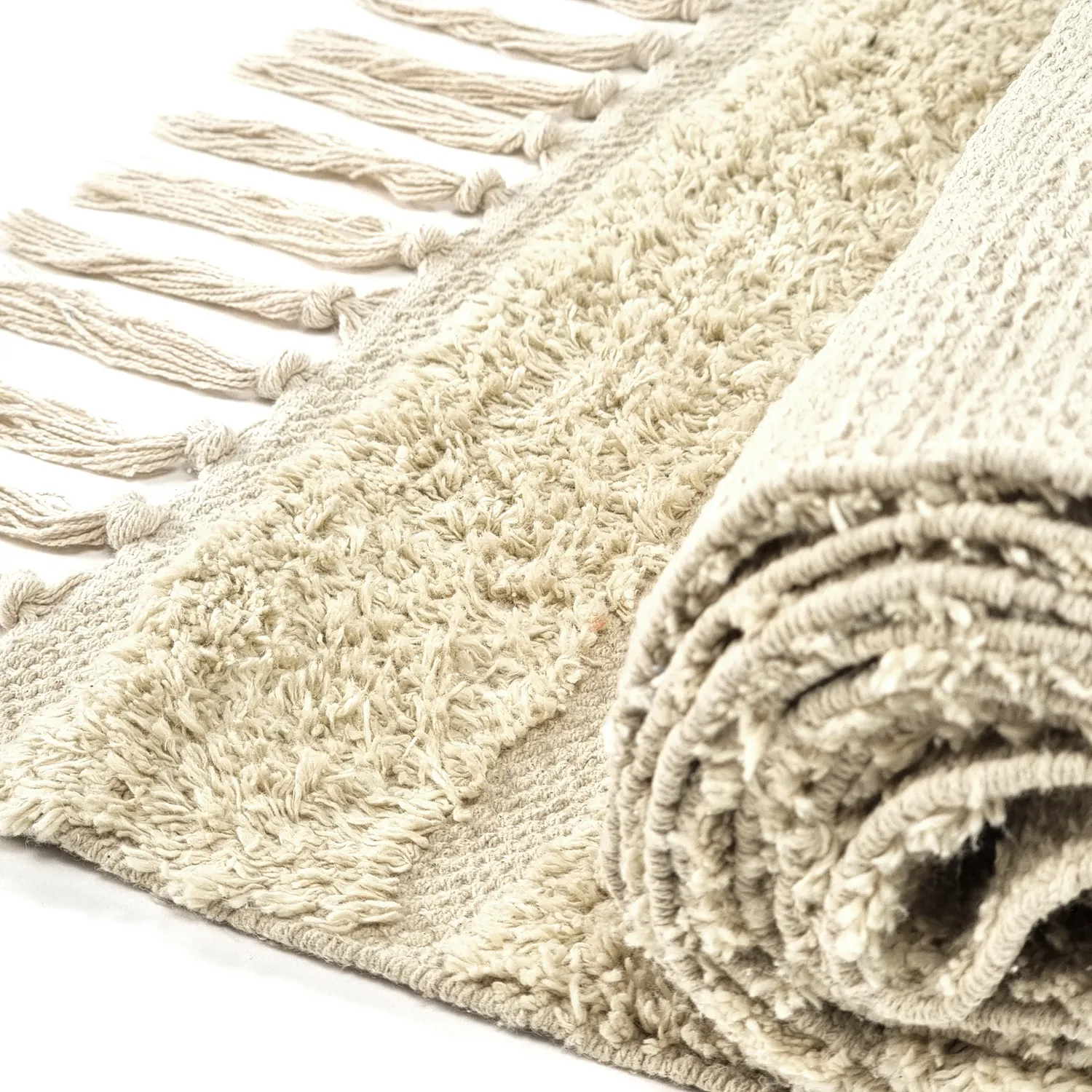 Tapis shaggy - Rani Natural Cotton Shaggy (beige)