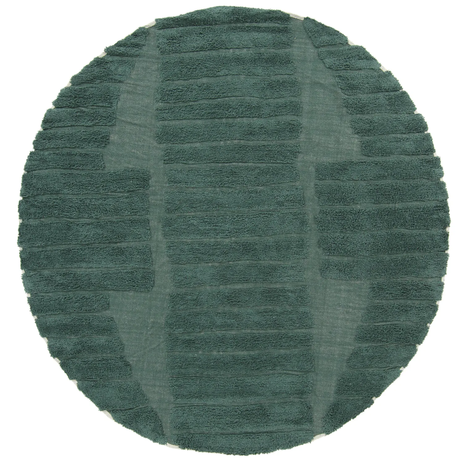 Tapis rond - Rani Natural Cotton Shaggy (vert)