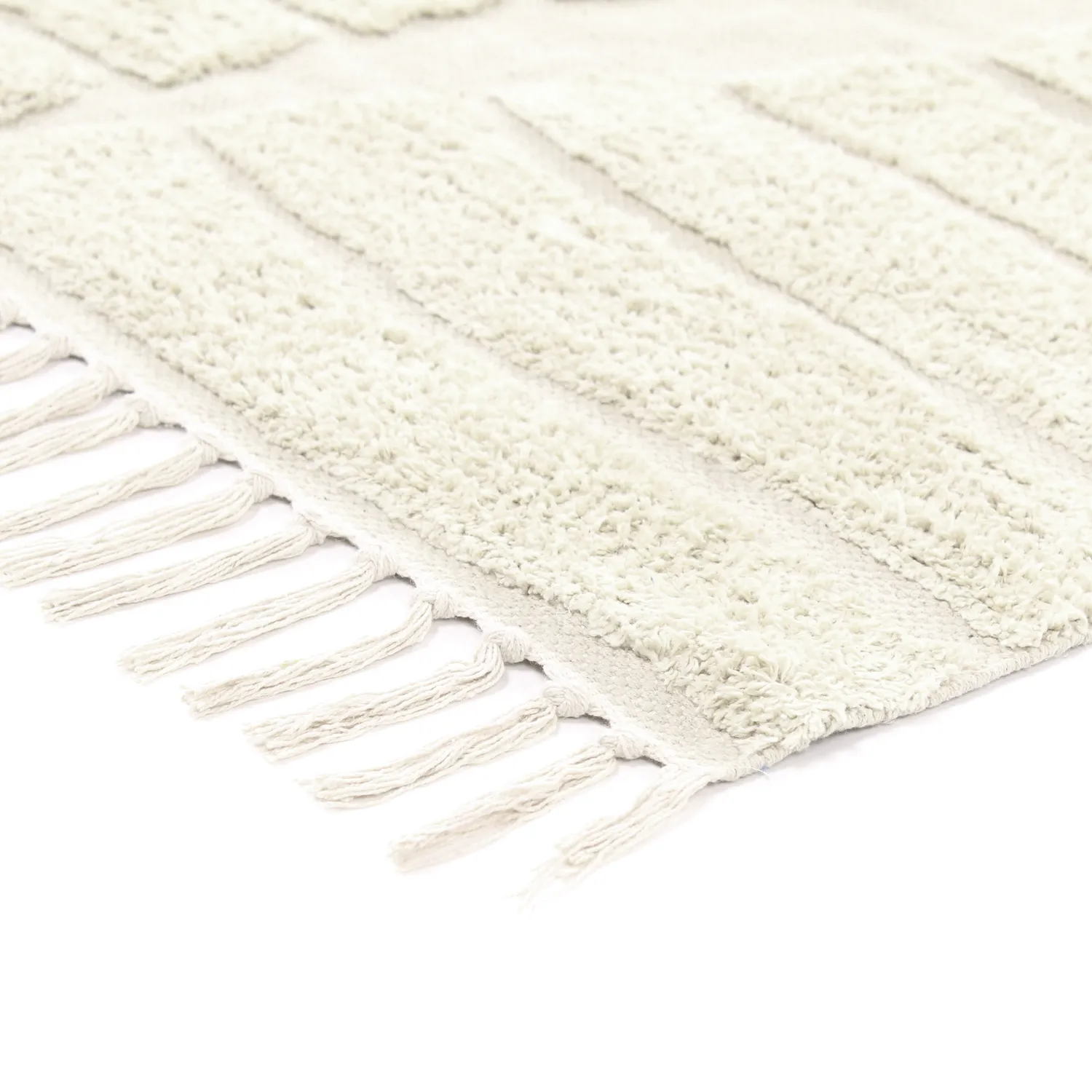 Tapis shaggy - Rani Natural Cotton Shaggy (blanc cassé)