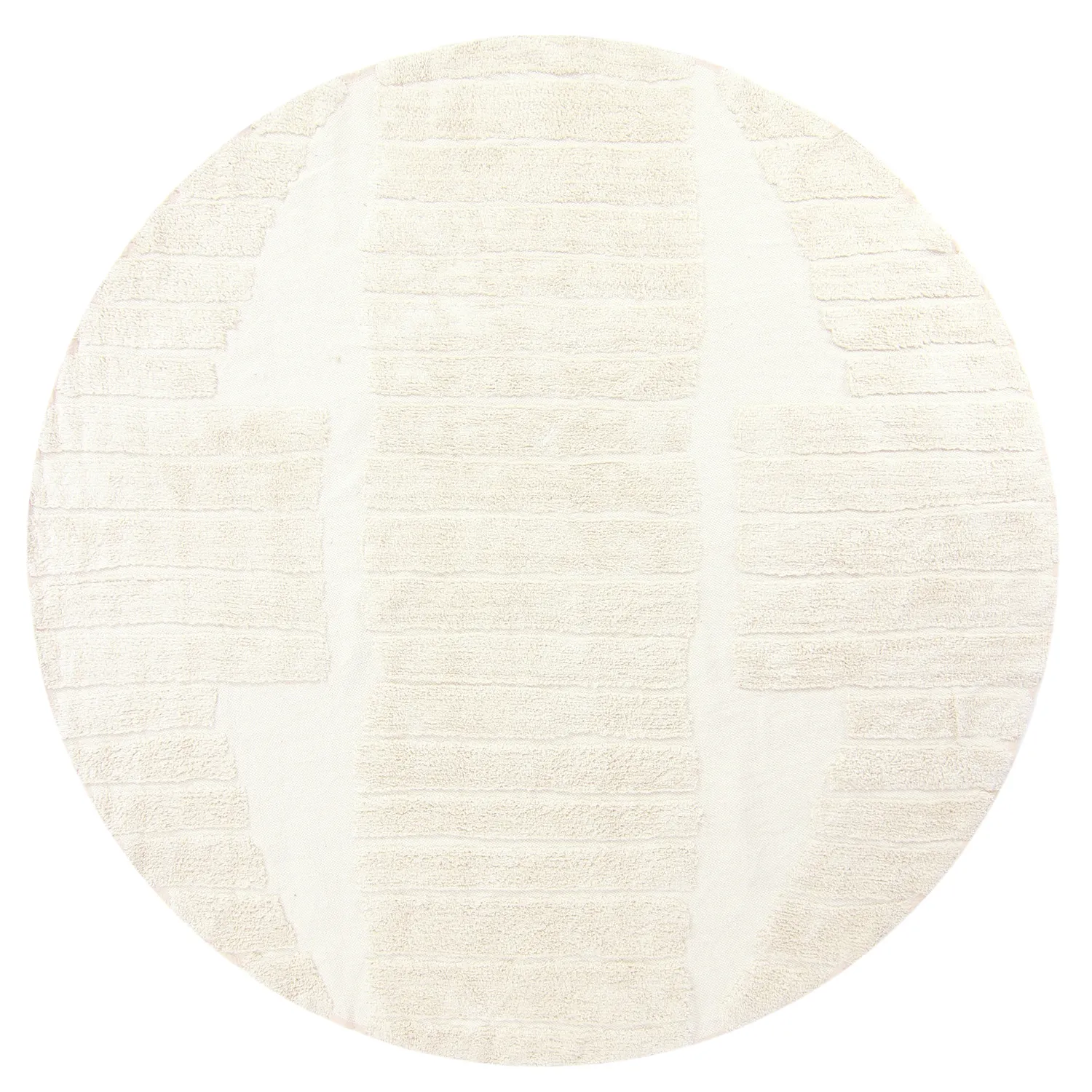 Tapis rond - Rani Natural Cotton Shaggy (blanc cassé)