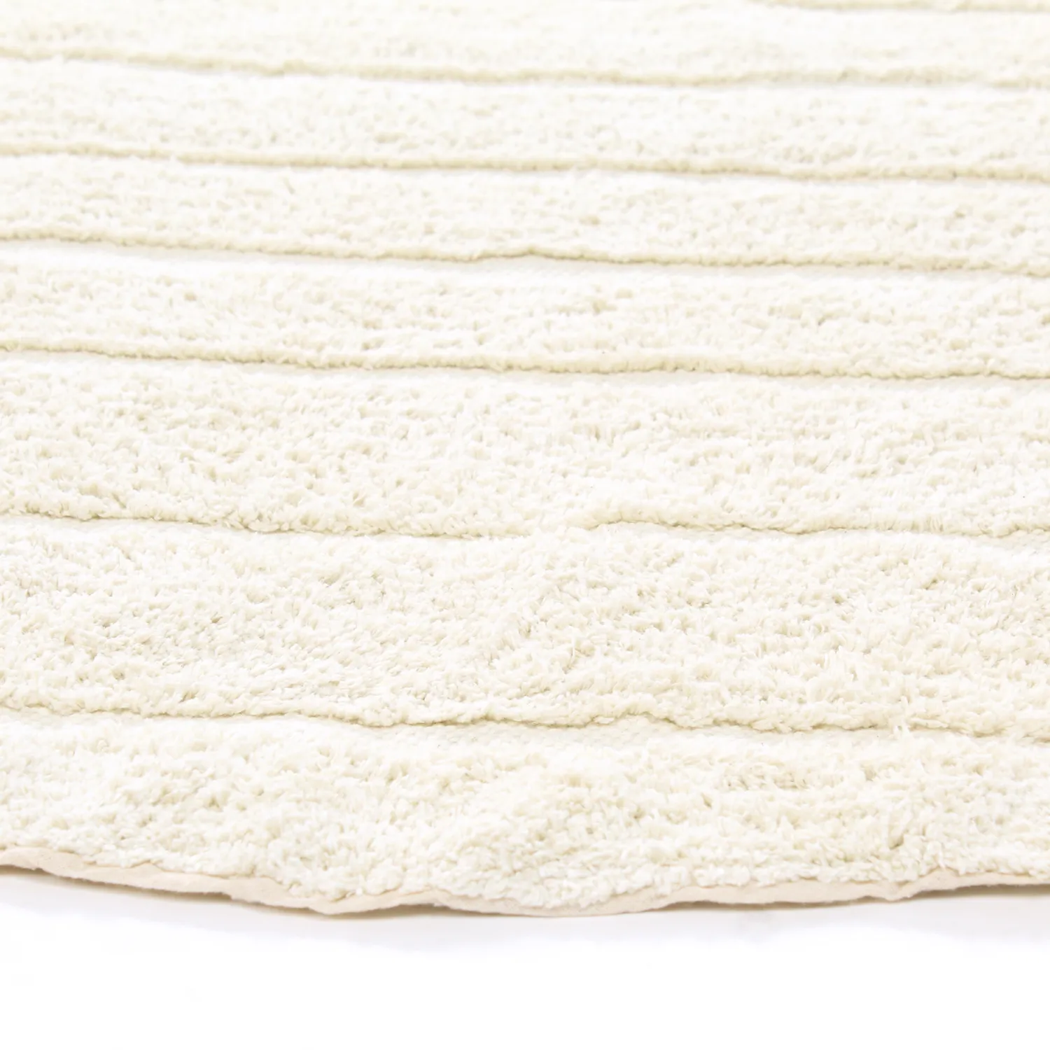 Tapis rond - Rani Natural Cotton Shaggy (blanc cassé)