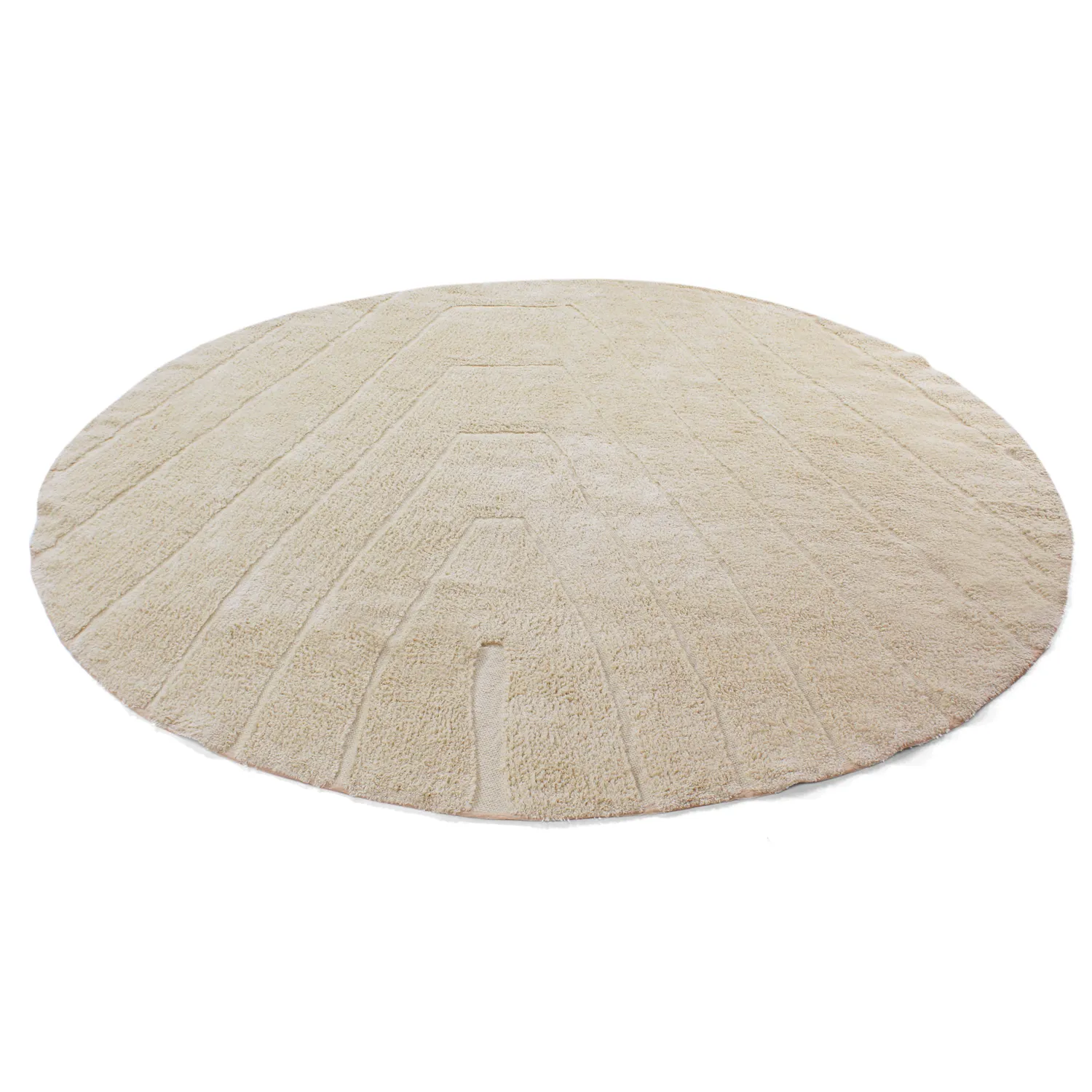 Tapis rond - Sivia Natural Cotton Shaggy (beige)