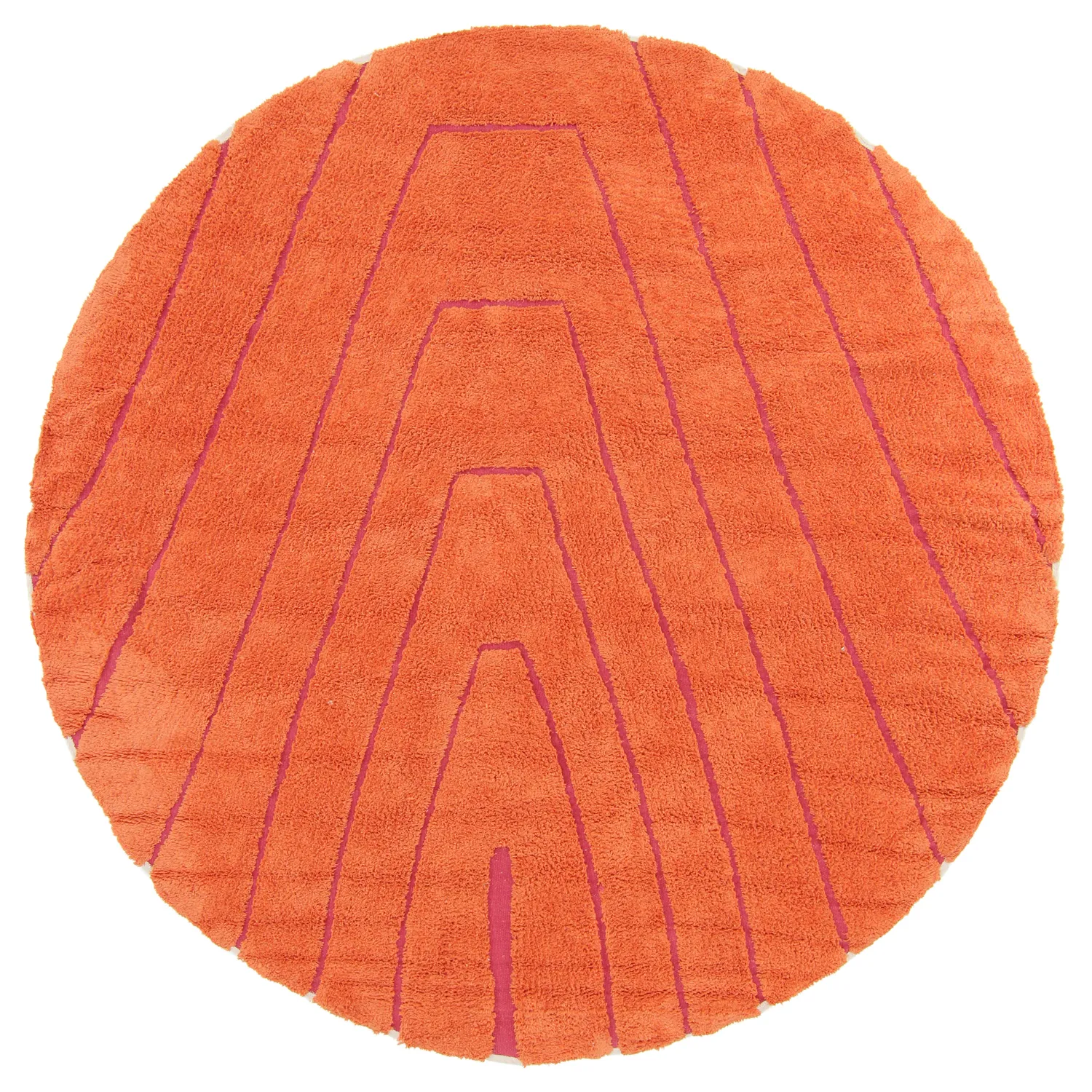 Tapis rond - Sivia Natural Cotton Shaggy (rouge/orange)