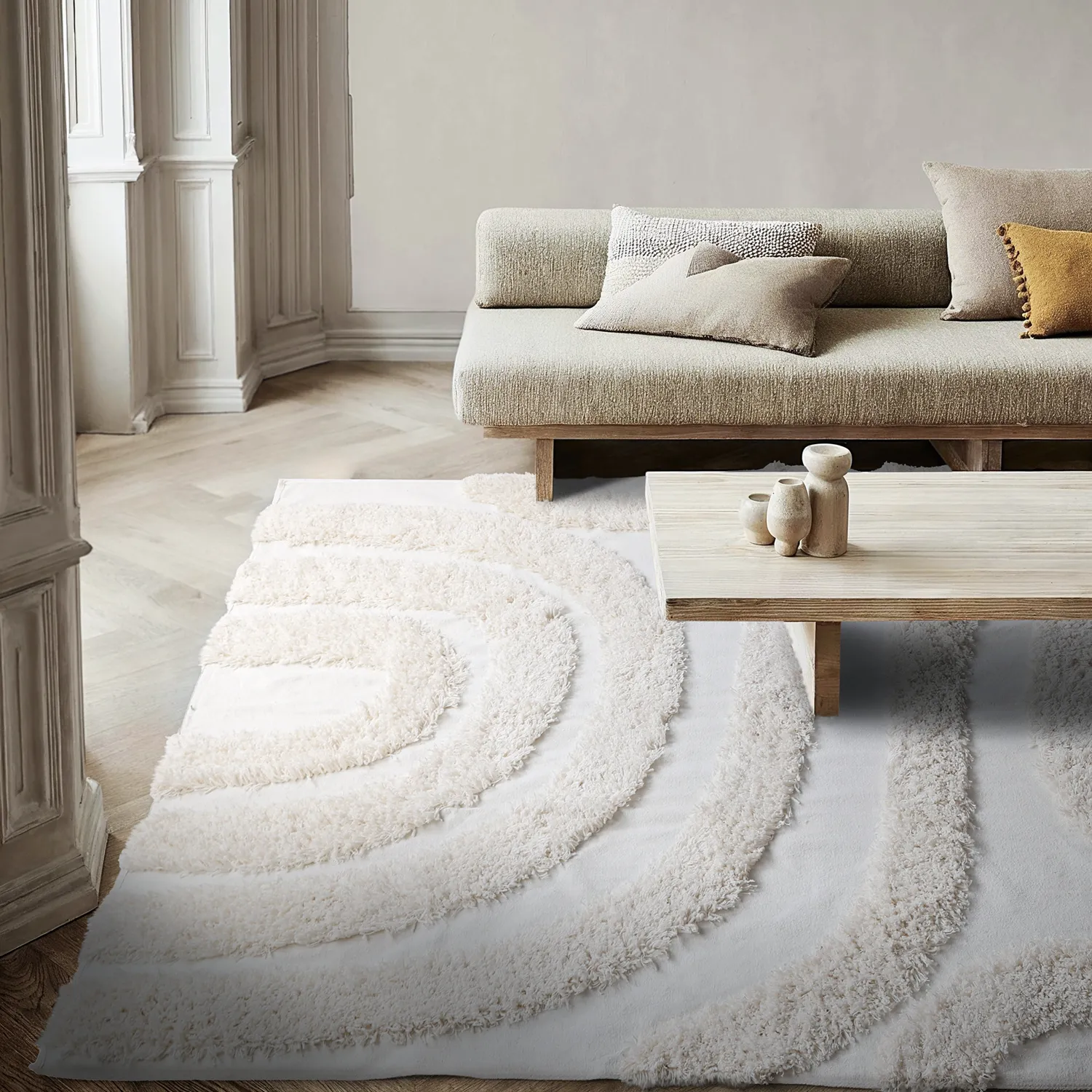 Tapis shaggy - Sivota Natural Cotton Shaggy (blanc cassé)