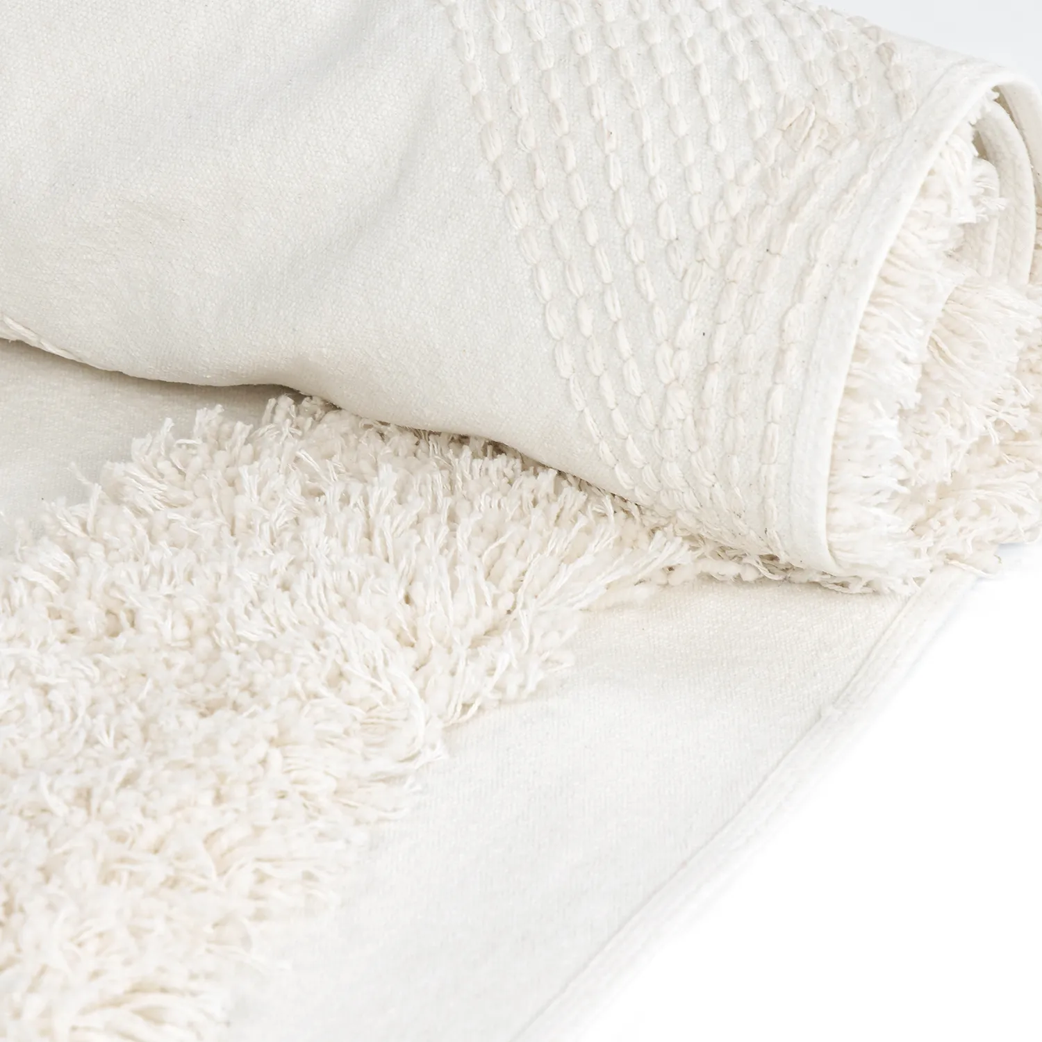 Tapis shaggy - Sivota Natural Cotton Shaggy (blanc cassé)