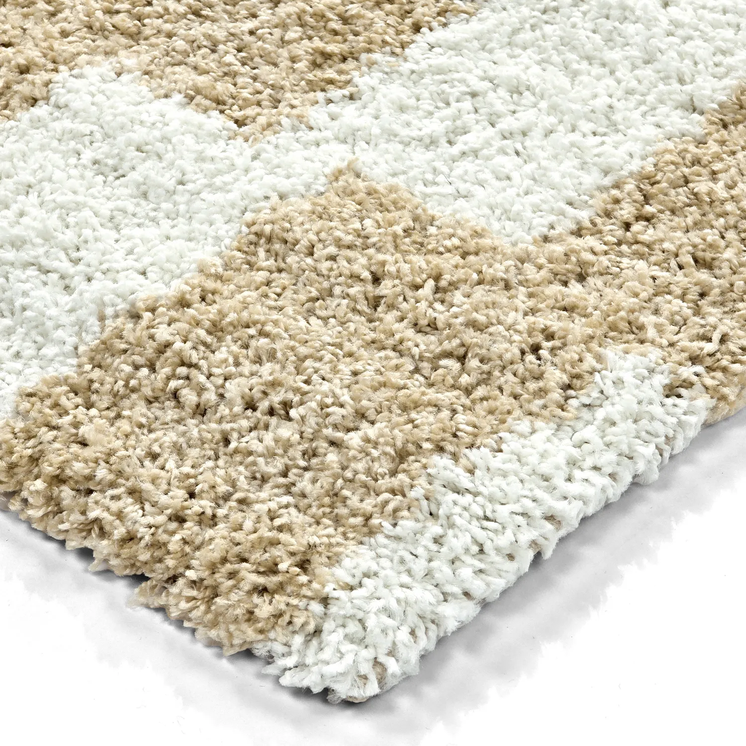 Tapis à poils longs - Tamri (beige/blanc)