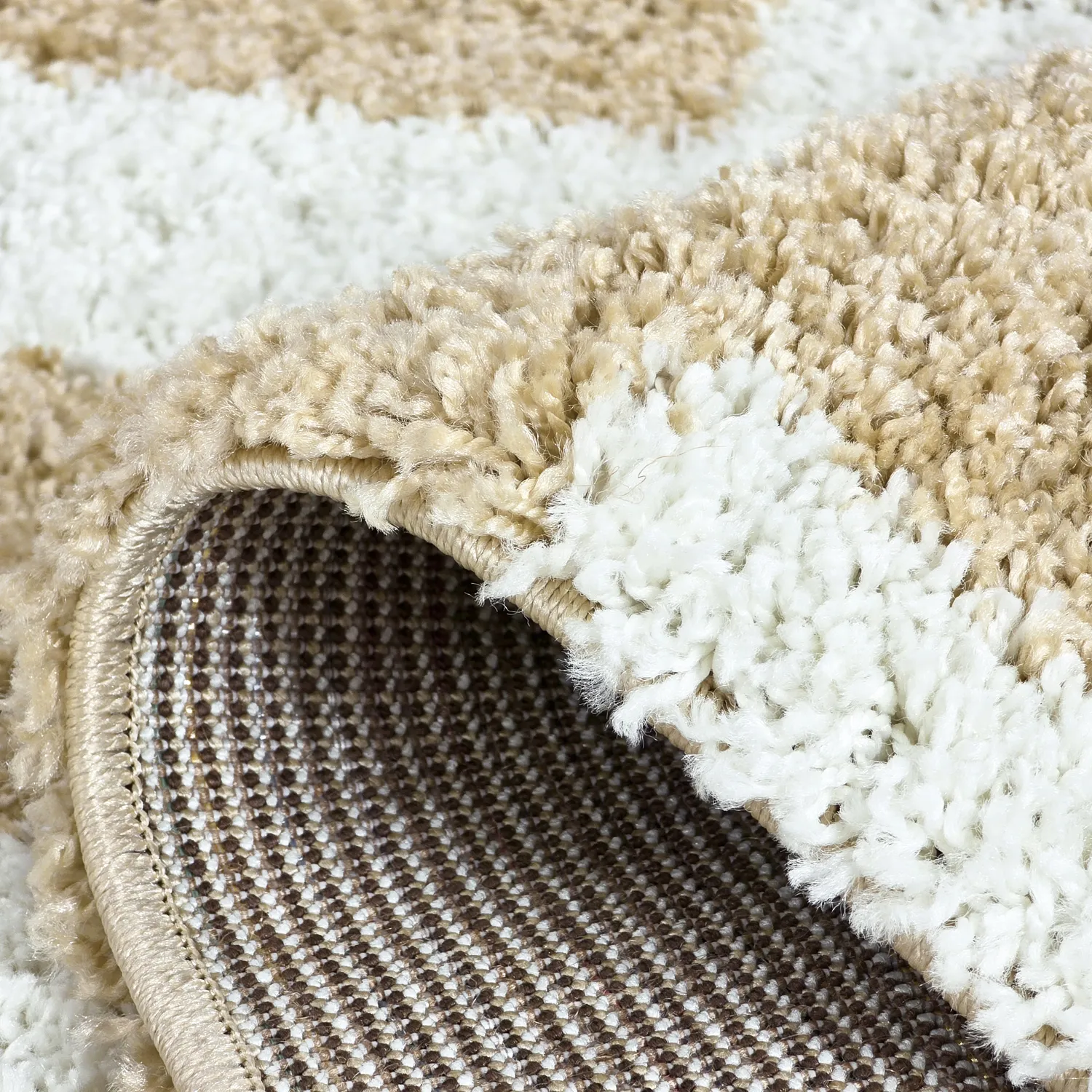 Tapis à poils longs - Tamri (beige/blanc)