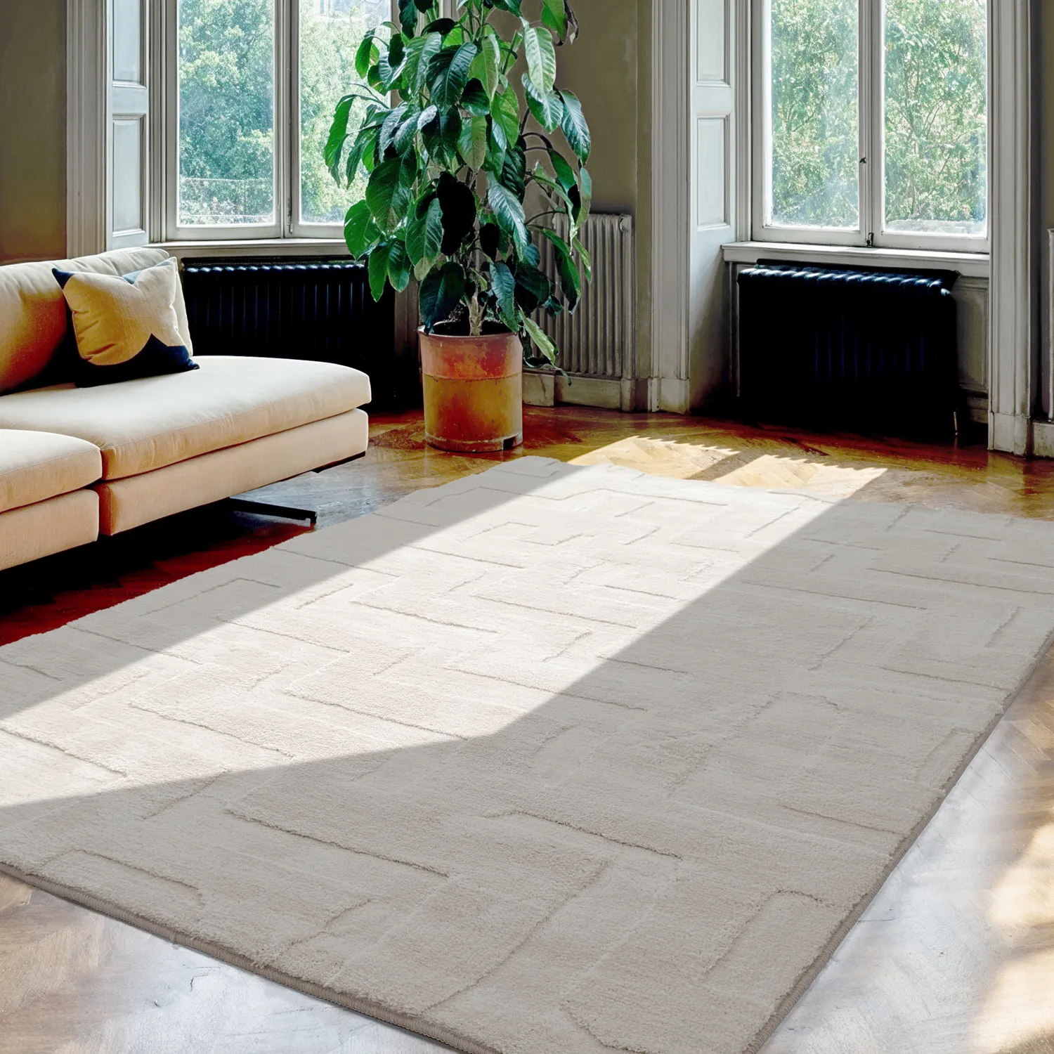 Tapis shaggy - Tripoli (crème)