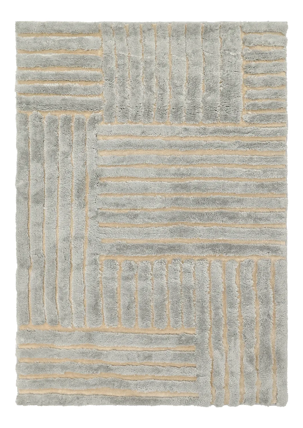 Tapis shaggy - Tyros (crème/gris)