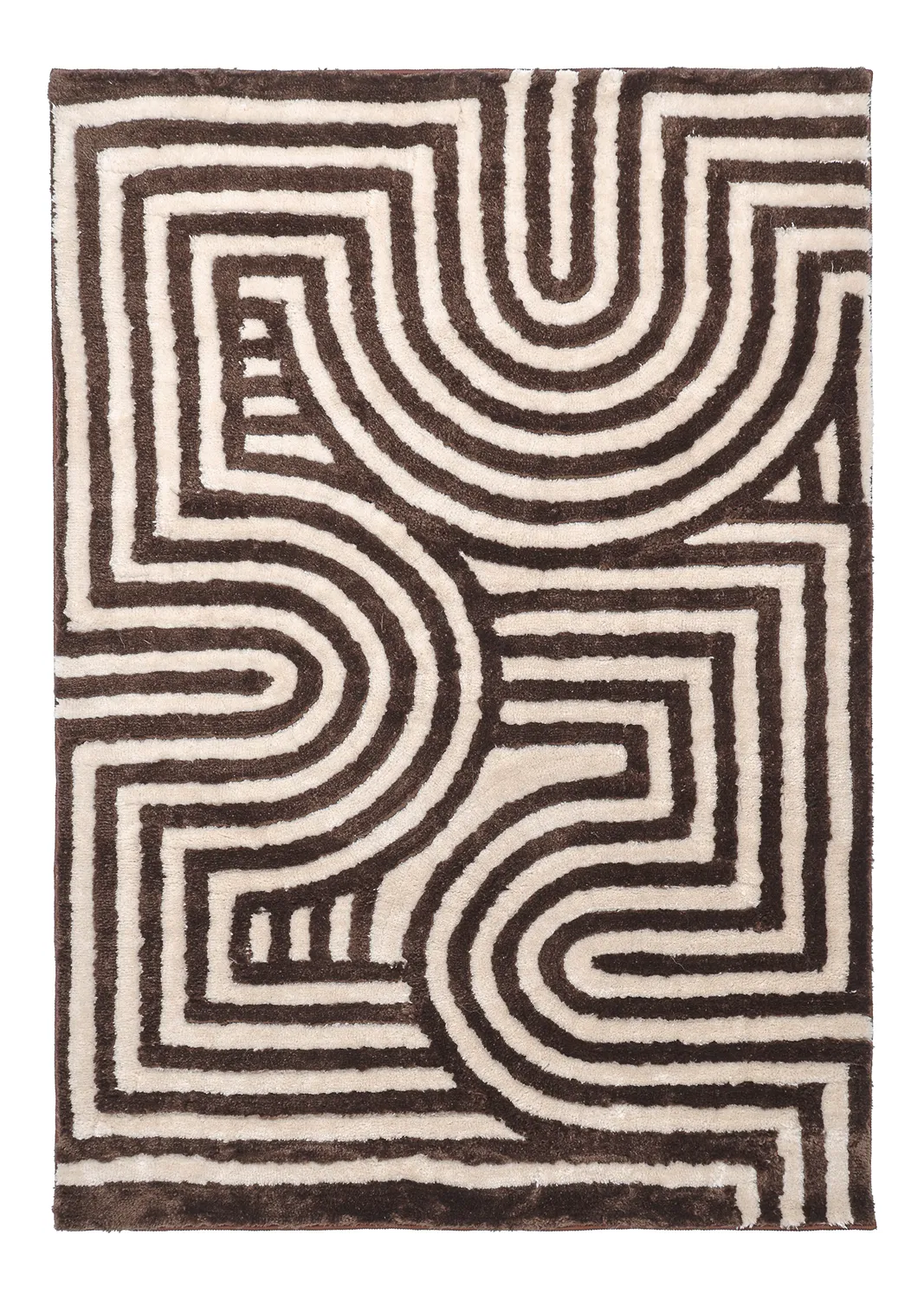 Tapis shaggy - Volos (crème/marron)