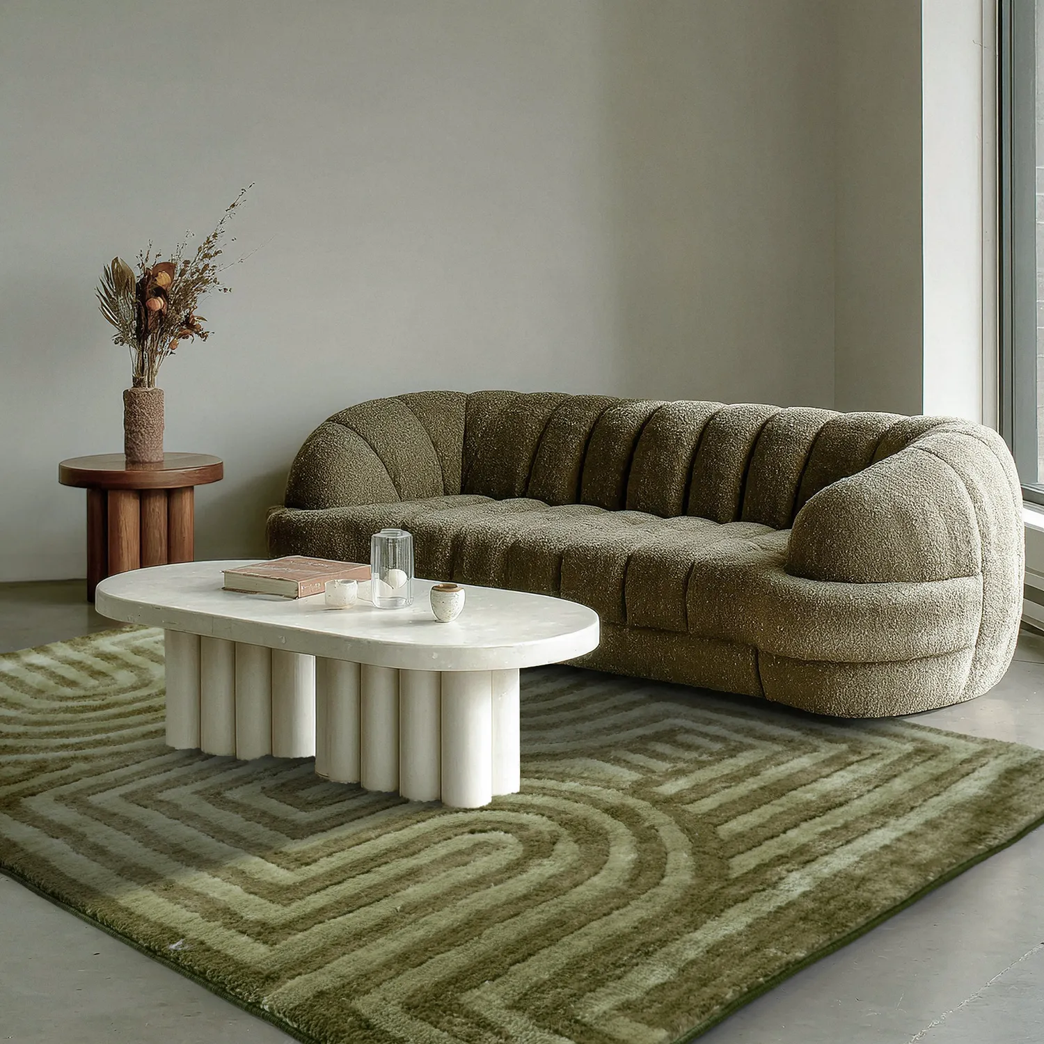 Tapis shaggy - Volos (vert)