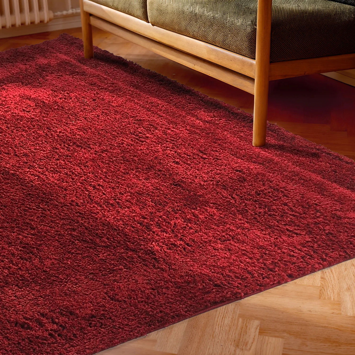 Tapis à poils longs - Zoe (rouge)