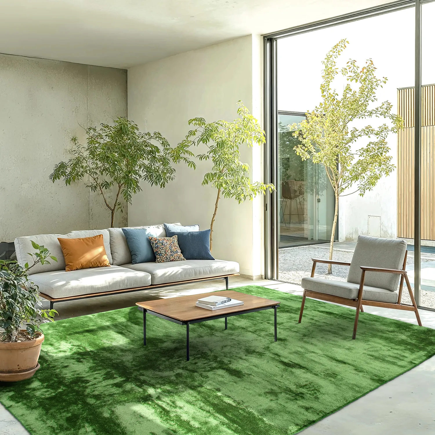 Tapis à poils longs - Aranga Super Soft Fur (vert olive)