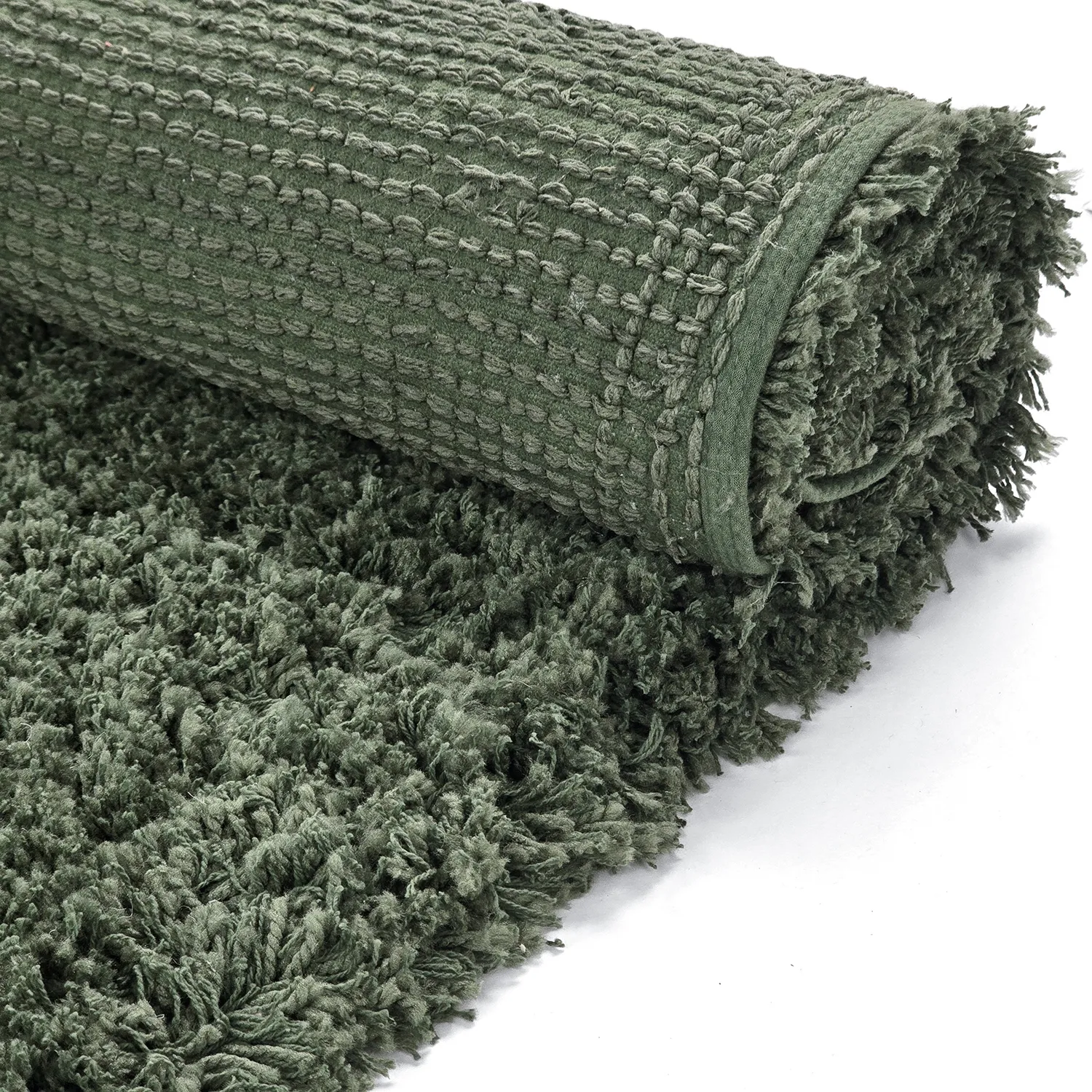 Tapis shaggy - Combarro Solid Cotton Shaggy (vert)