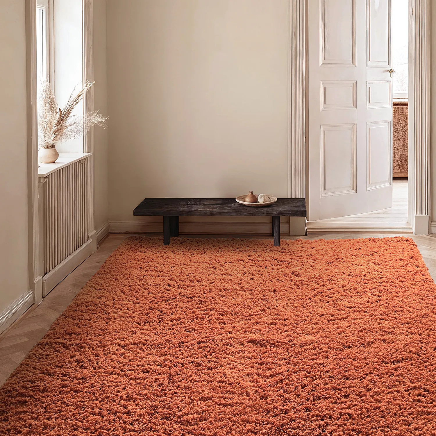 Tapis shaggy - Combarro Solid Cotton Shaggy (orange clair)