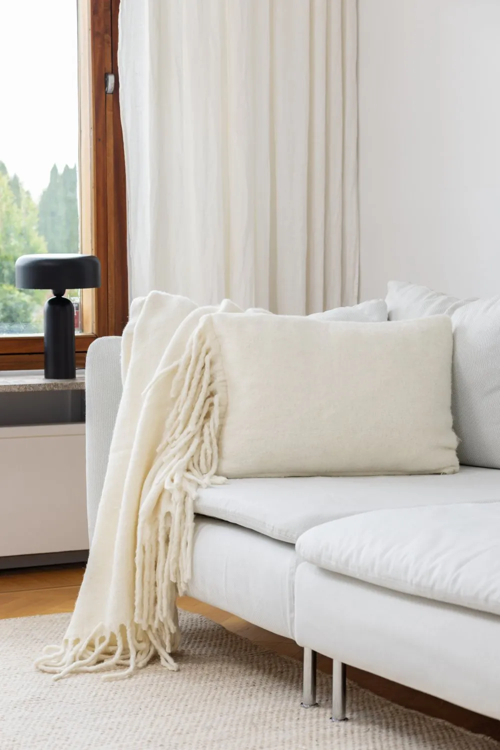 Housse de coussin en mélange de laine - Samantha (blanc cassé)