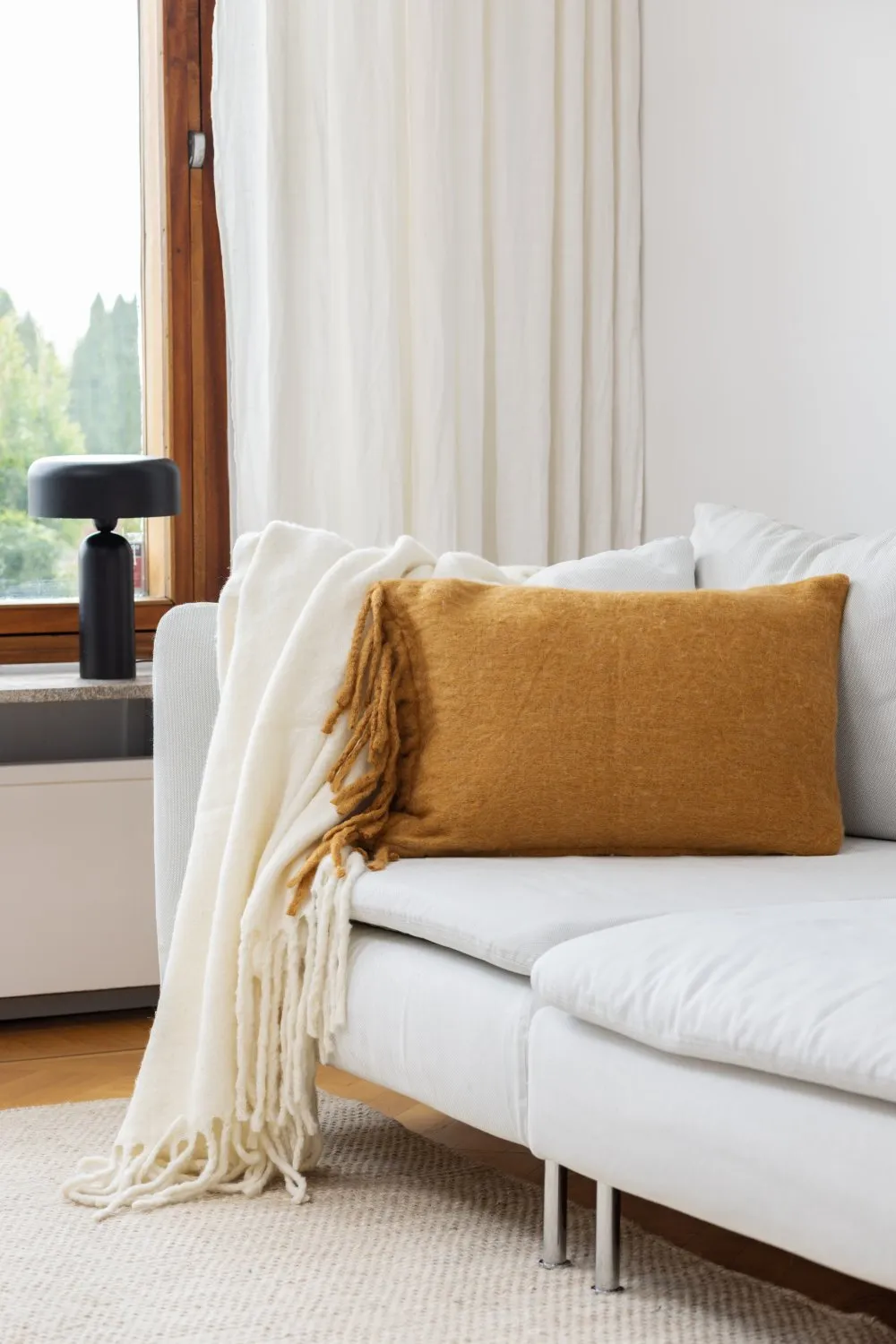 Housse de coussin en mélange de laine - Samantha (jaune)