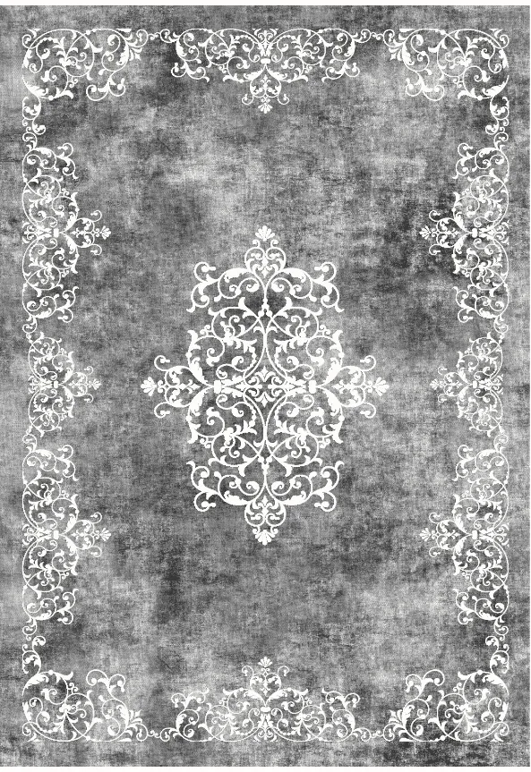 Tapis Wilton - Santi (gris foncé/blanc)