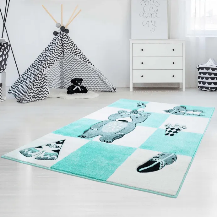 Tapis pour enfants - Bueno Indian Bear (turquoise)