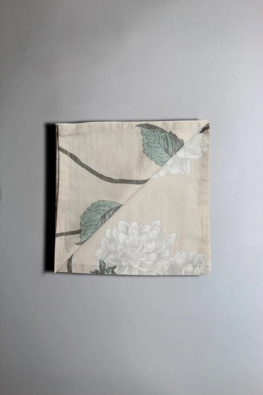 Serviettes de table en tissu - lot de 4 Alyssa (beige/gris)