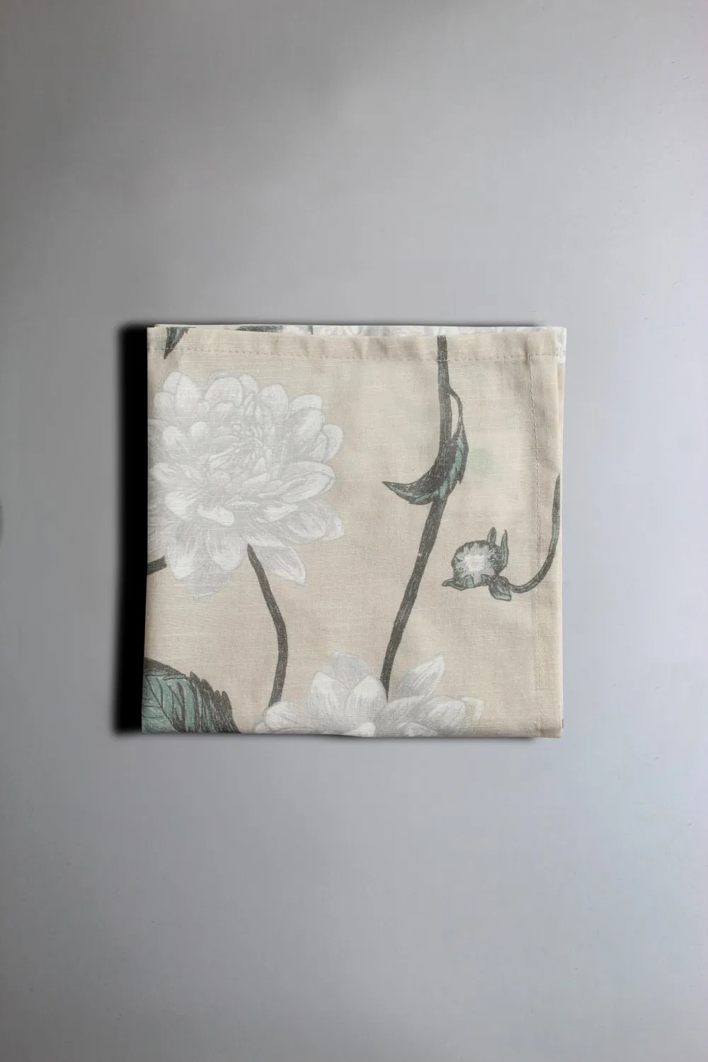 Serviettes de table en tissu - lot de 4 Alyssa (beige/gris)