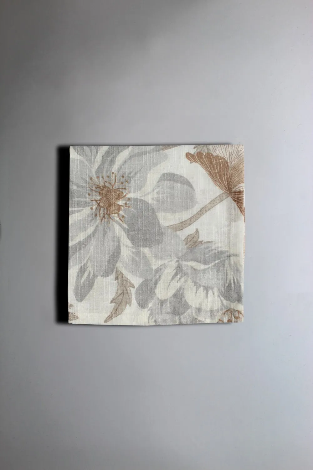 Serviettes en tissu - lot de 4 Serena (gris/beige)